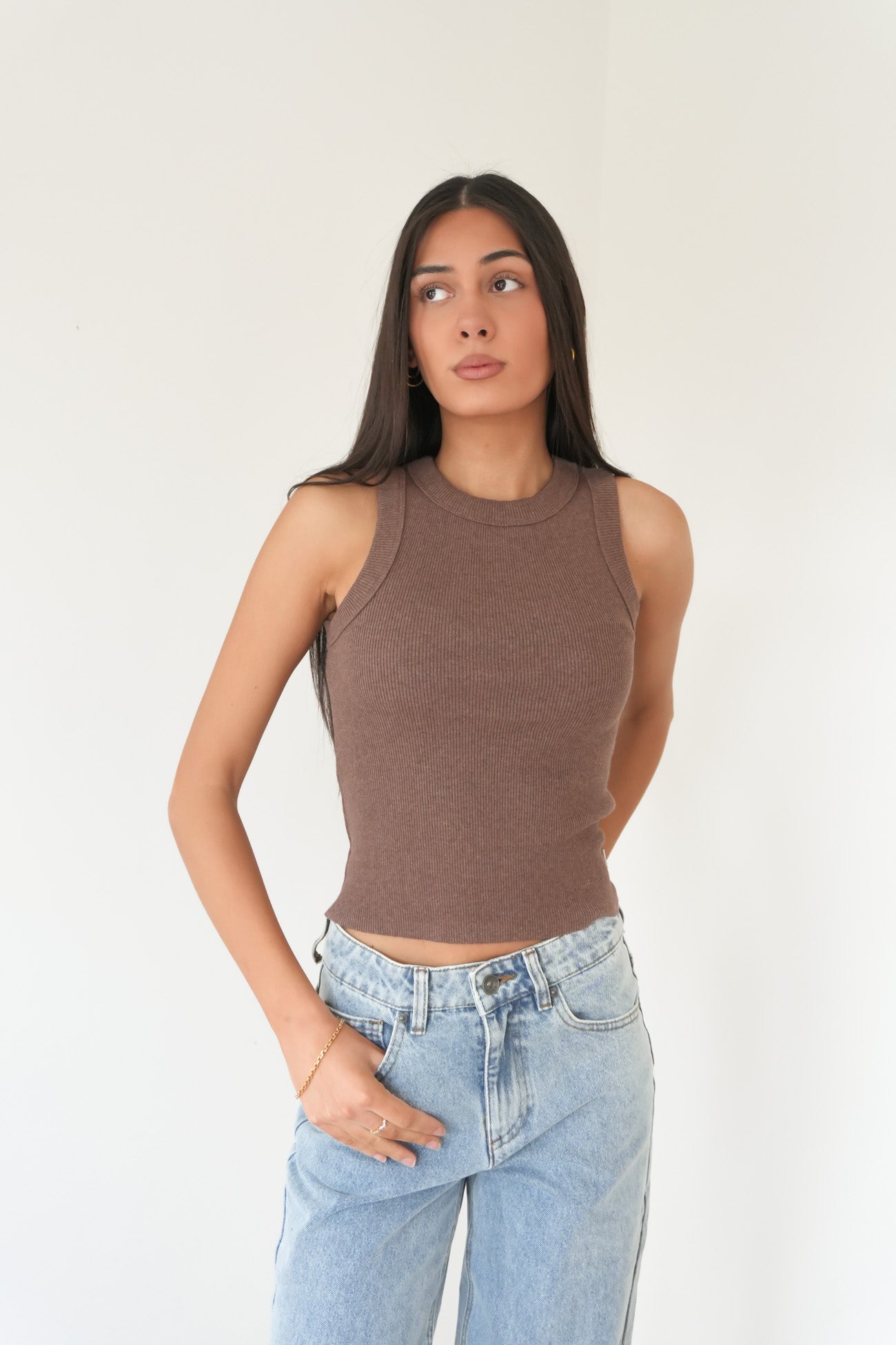 Pia Tank Brown