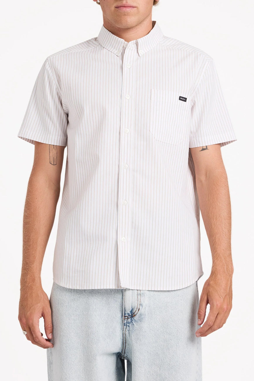 Pinstripe Short Sleeve Shirt Gold