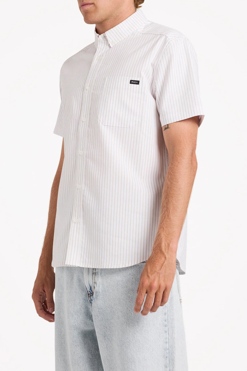 Pinstripe Short Sleeve Shirt Gold