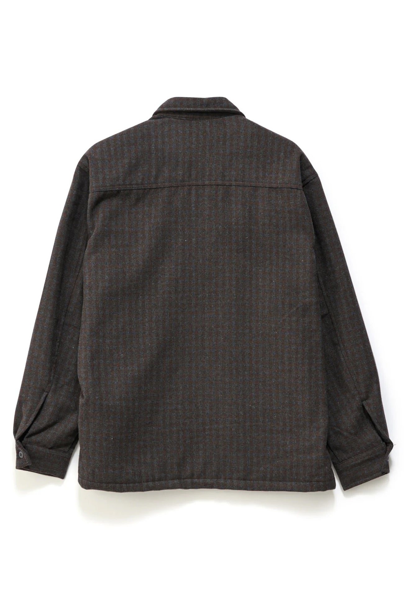 Plaid Zip-Thru Long Sleeve Shirt Brown
