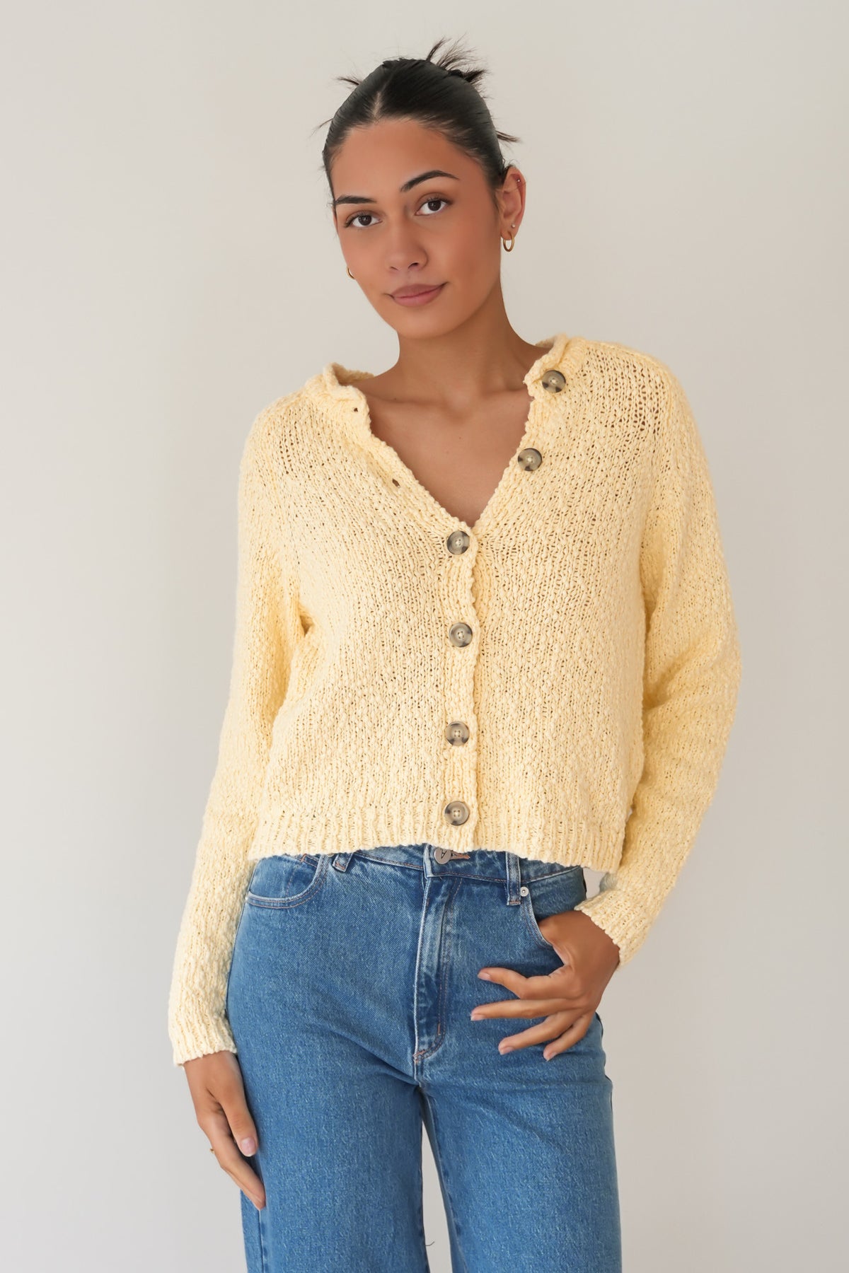 Polly Knit Cardi Yellow