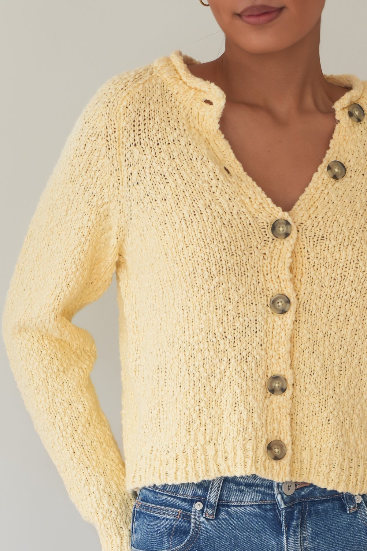 Polly Knit Cardi Yellow