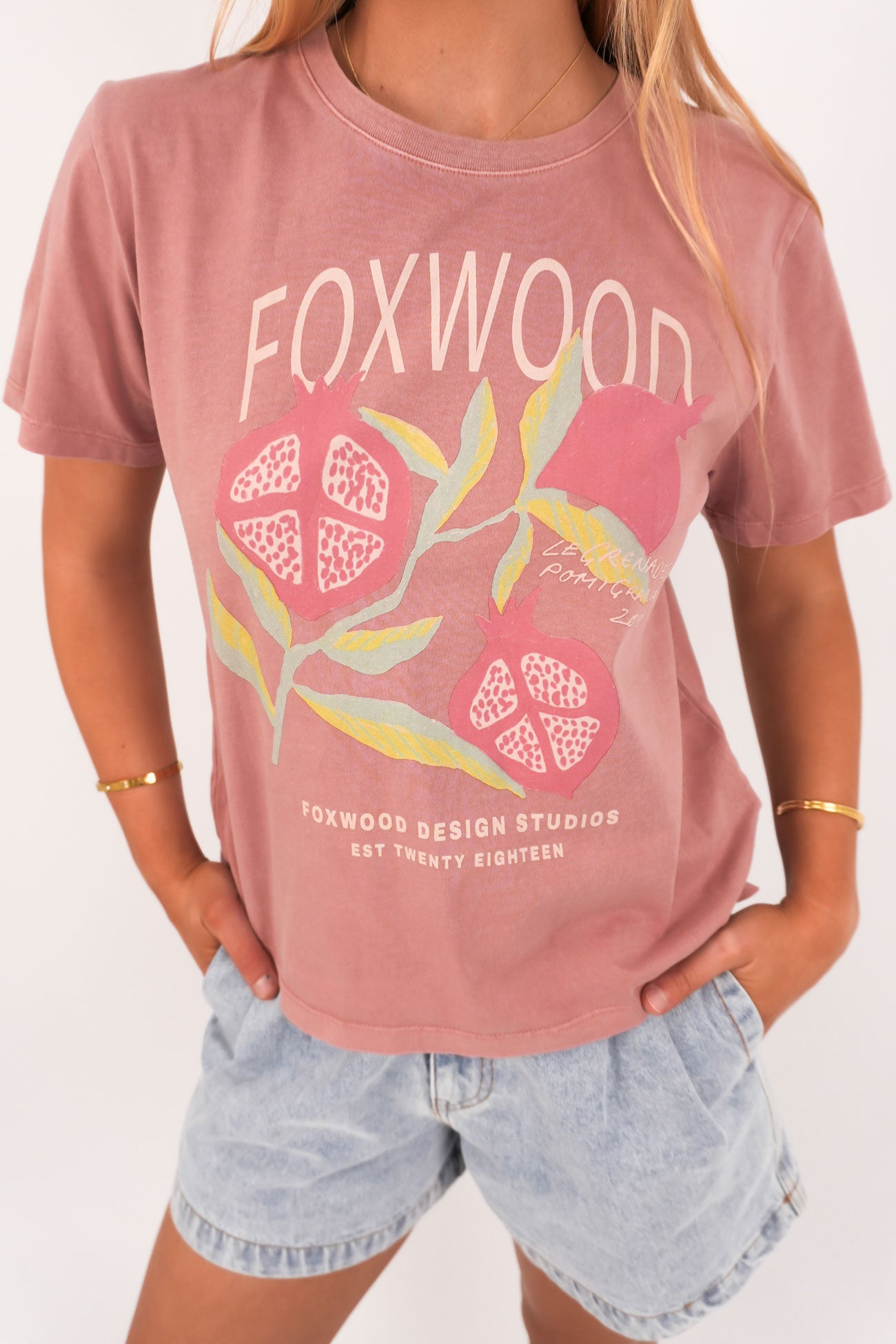 Pomegranate Tee Ash Rose