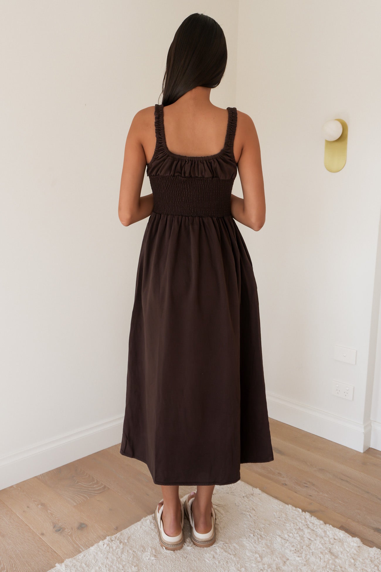 Poppy Denim Dress Brown