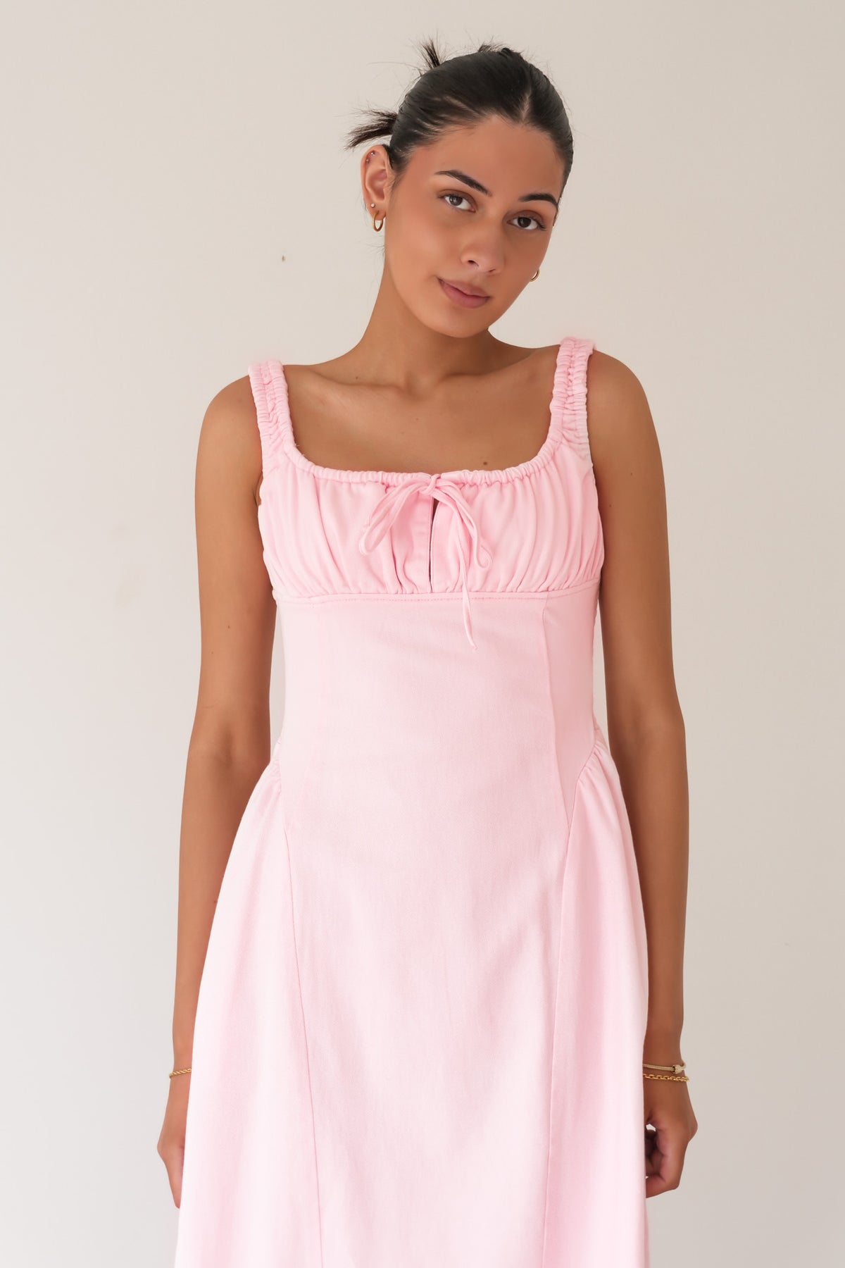 Poppy Denim Dress Pink