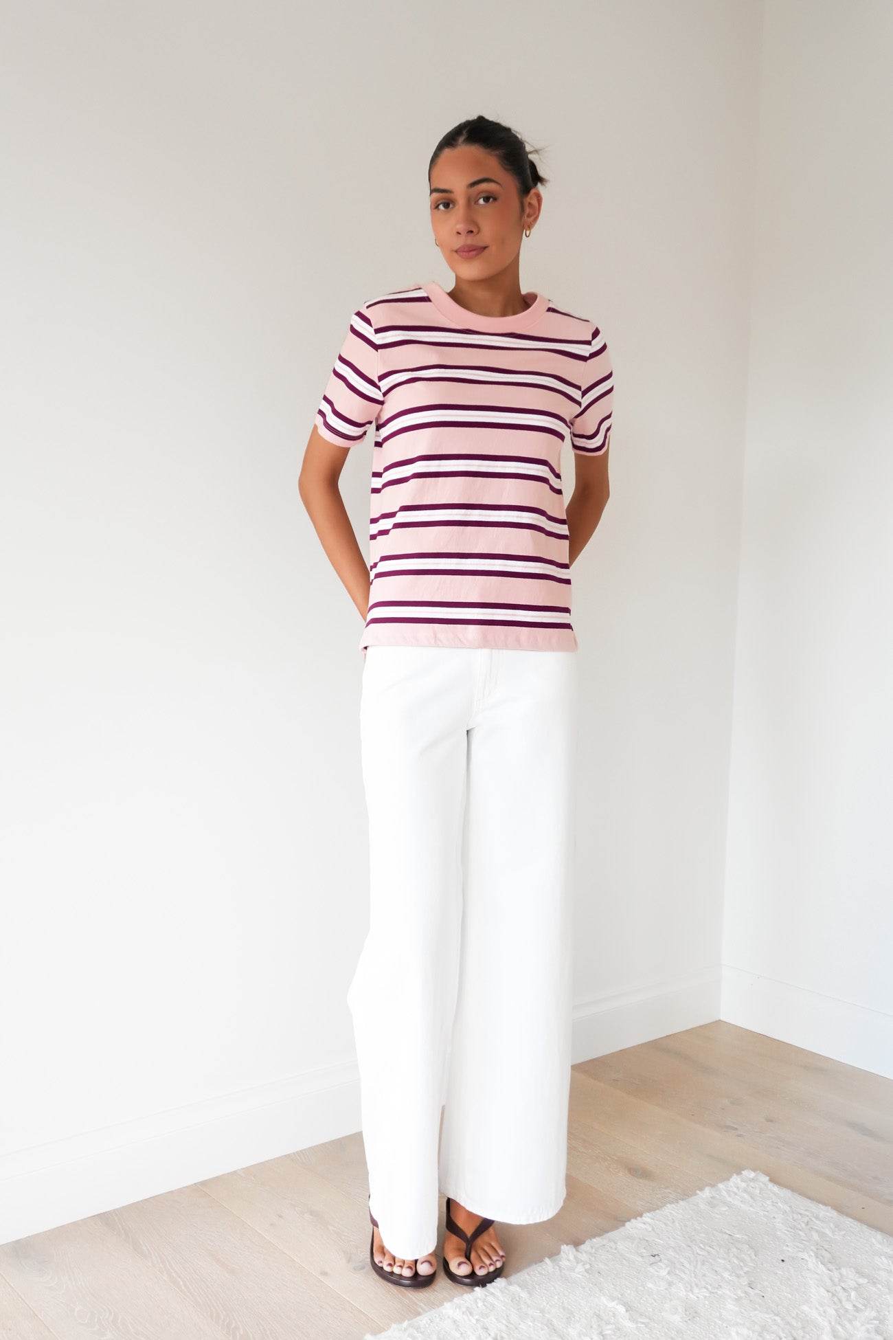 Pure Stripe Tee Ballerina Pink