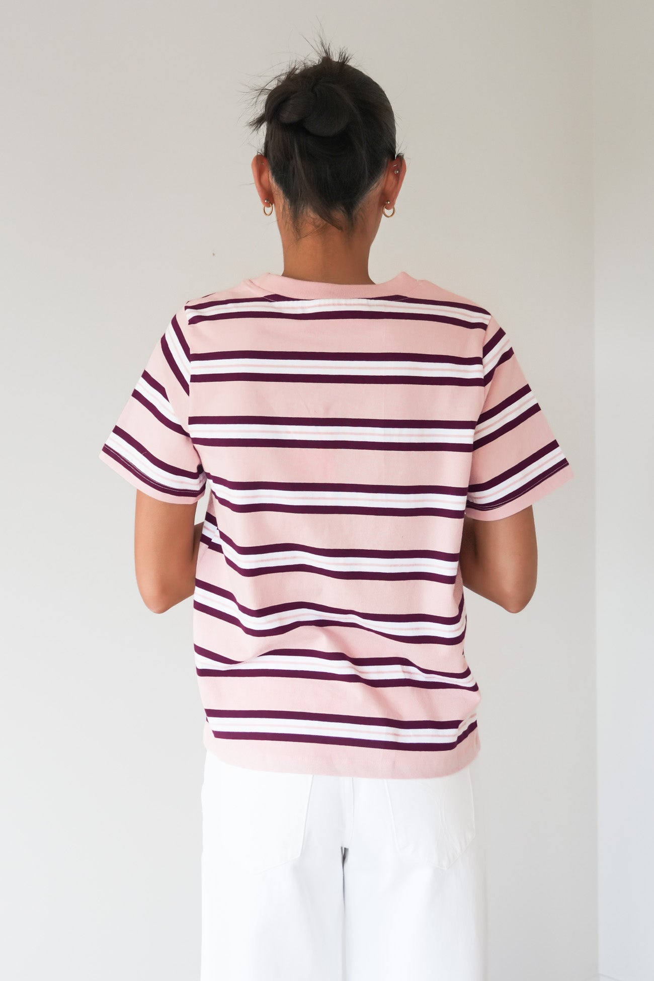 Pure Stripe Tee Ballerina Pink