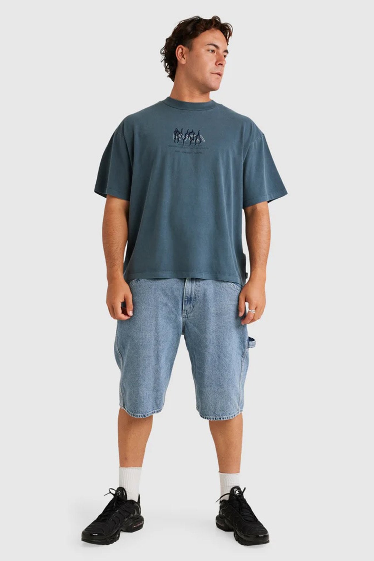 RVCA Drip Short Sleeve Tee Petrol Blue