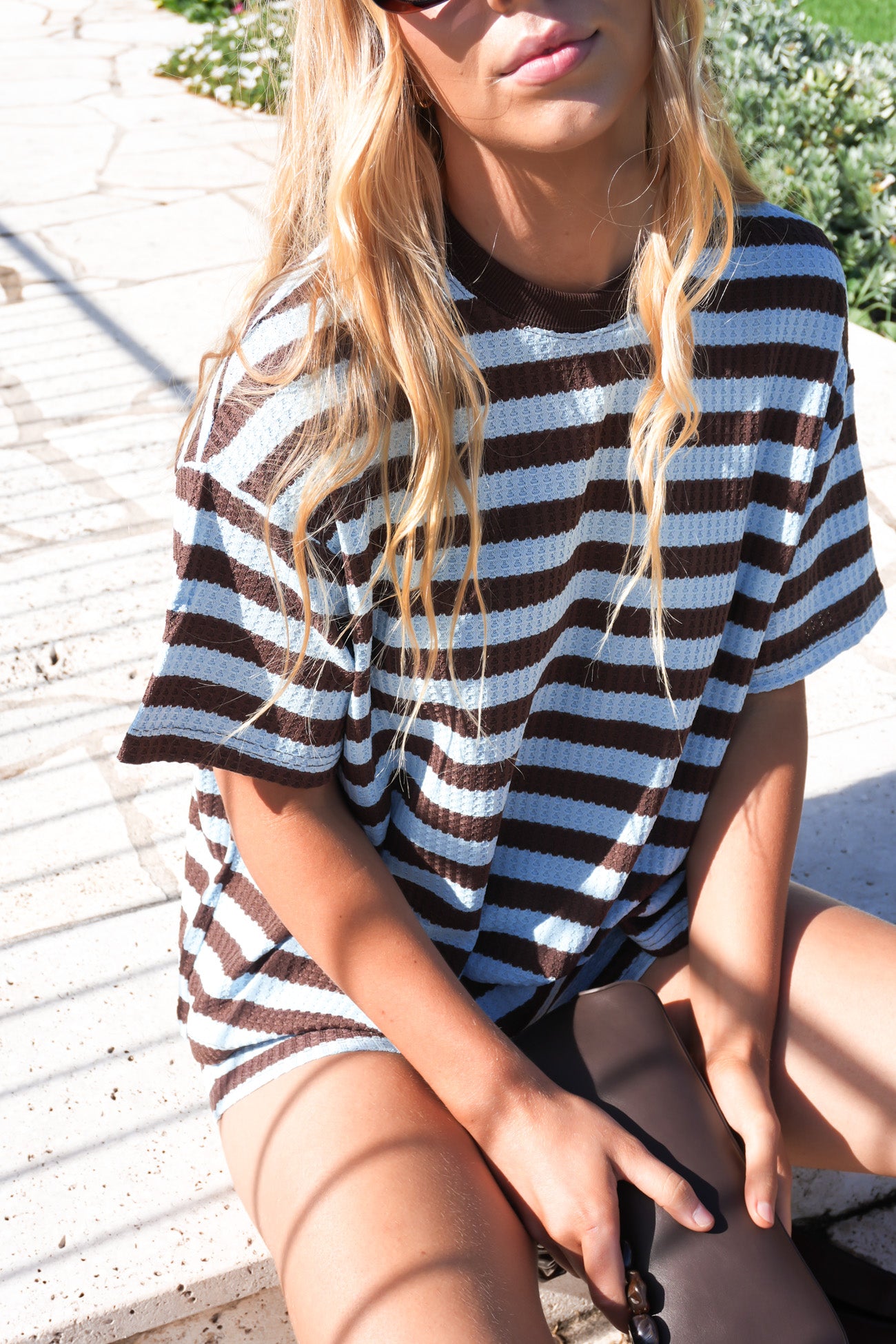 Rae Set Chocolate Blue Stripe