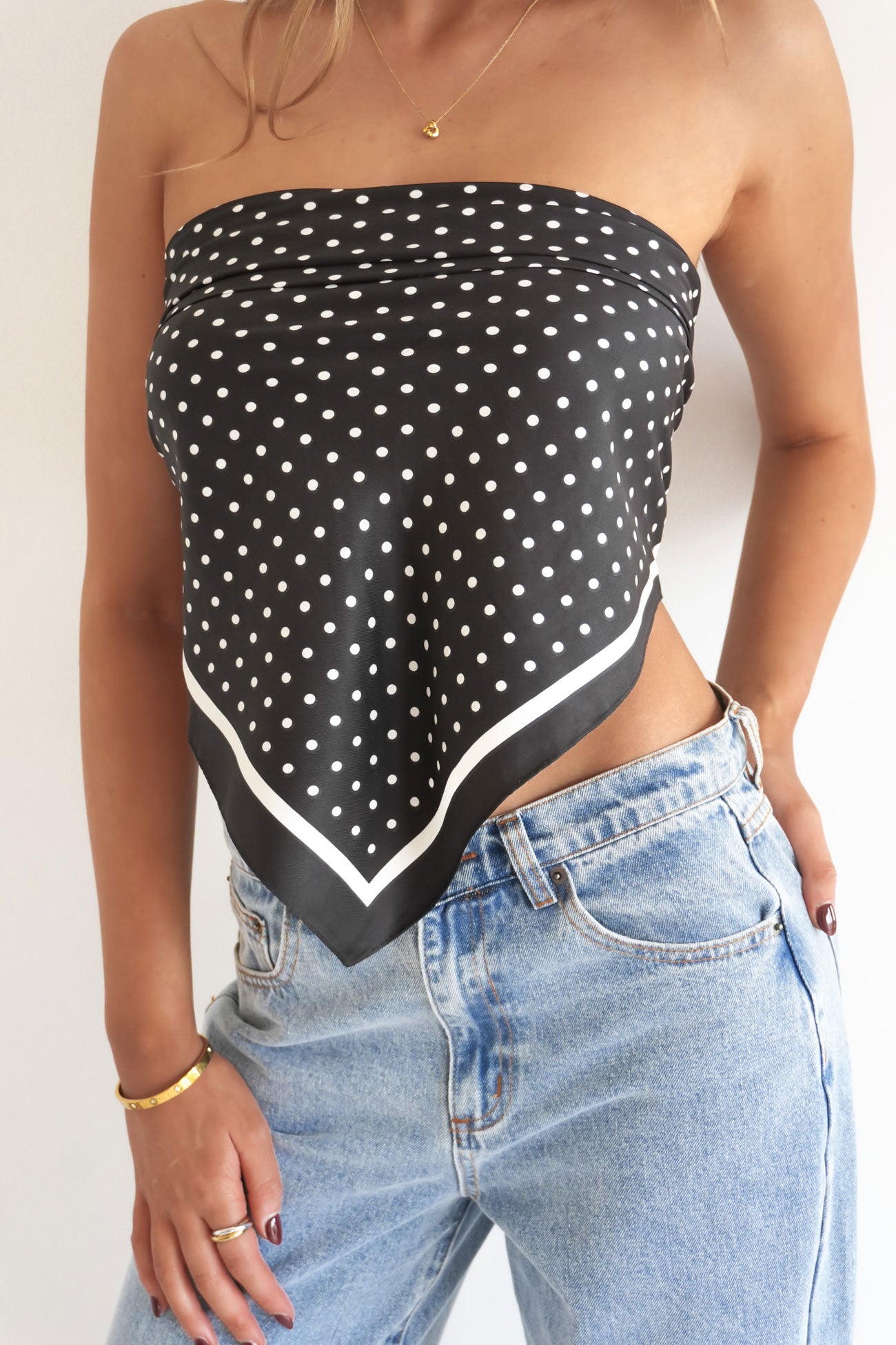 Raeni Scarf Black Polka Dot