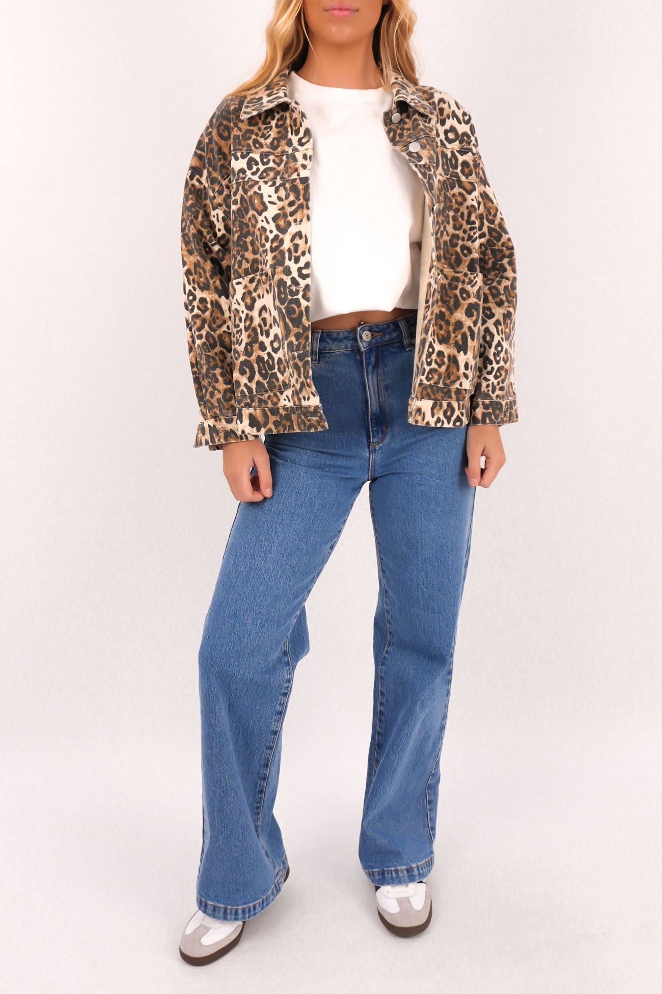 Ray Denim Jacket Leopard
