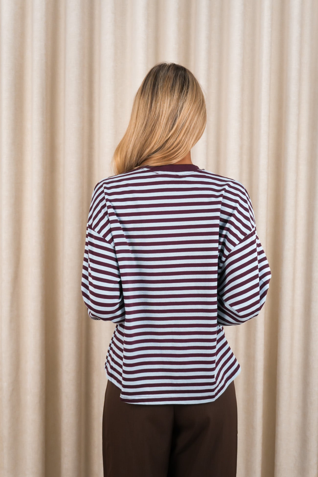 Remi Long Sleeve Stripe Tee Blue Plum
