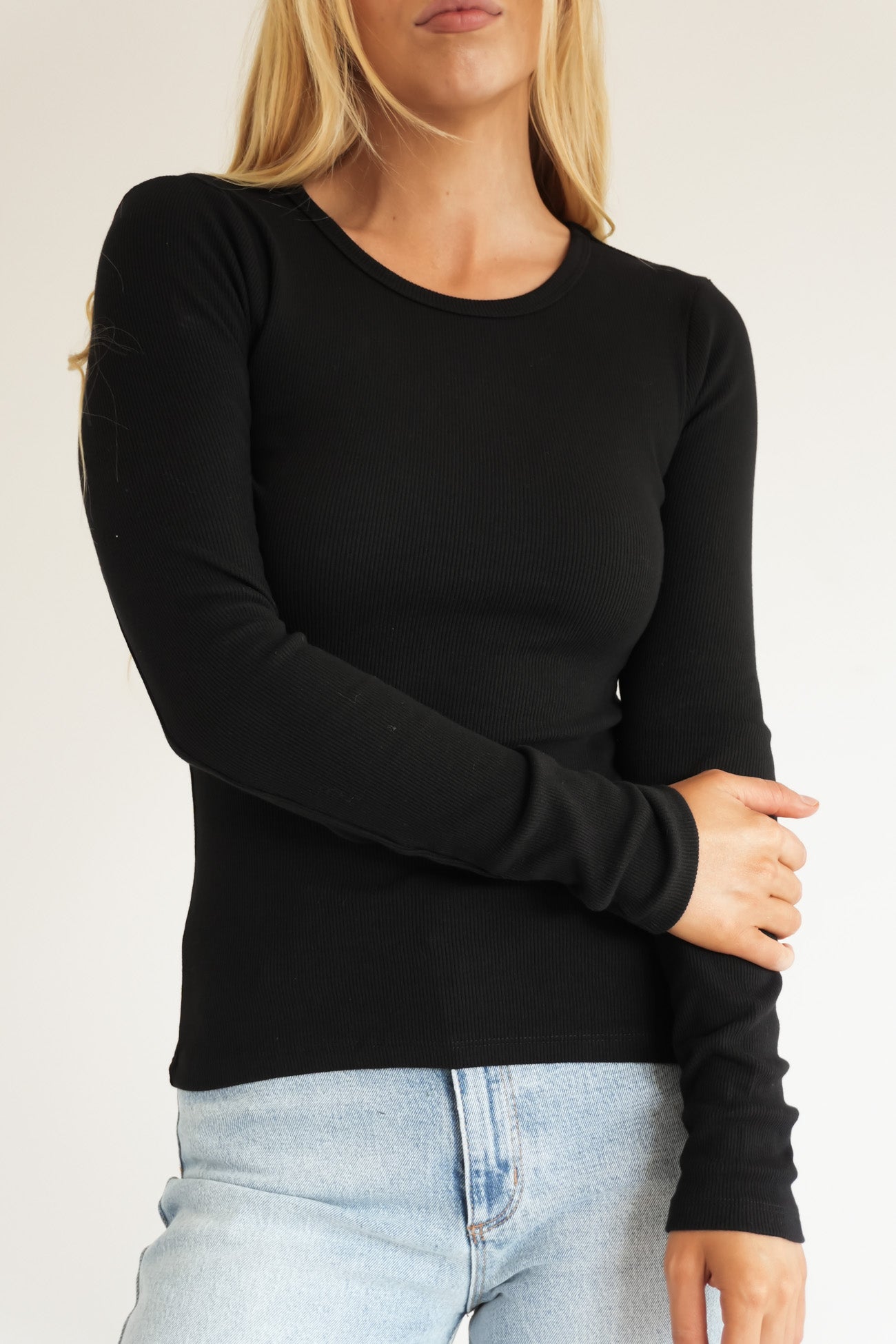 Rib Long Sleeve Black