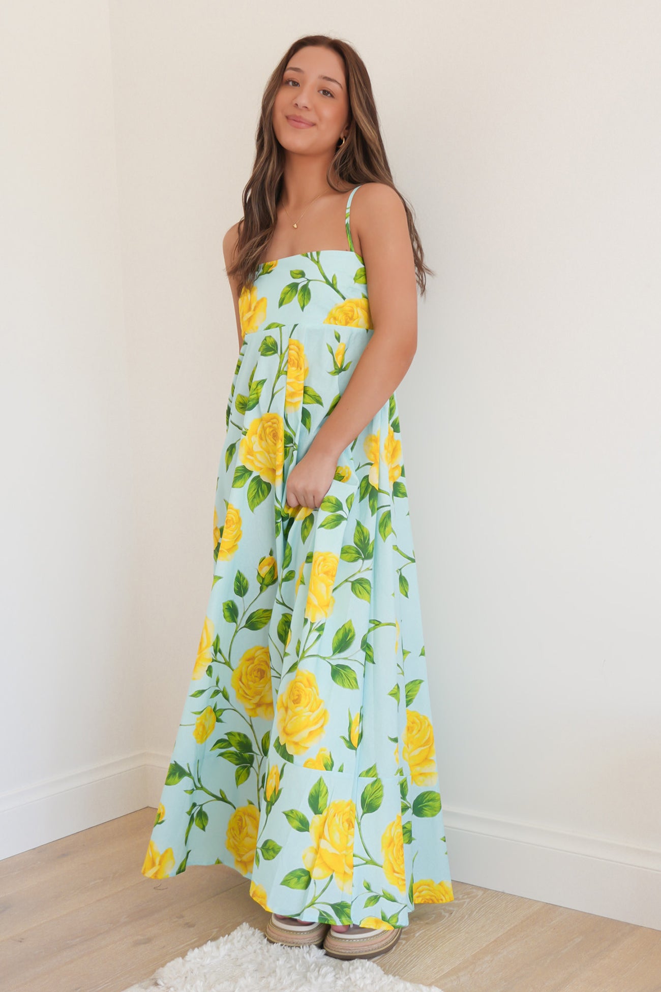 Riley Maxi Dress Lemon Floral