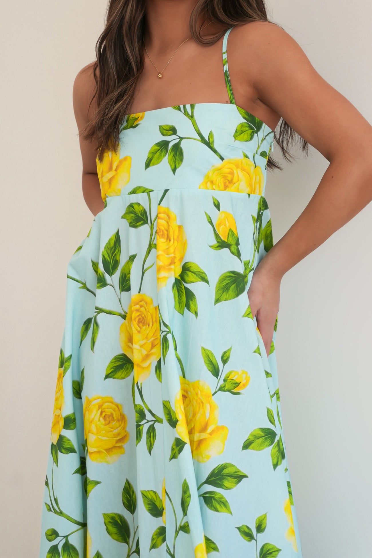 Riley Maxi Dress Lemon Floral