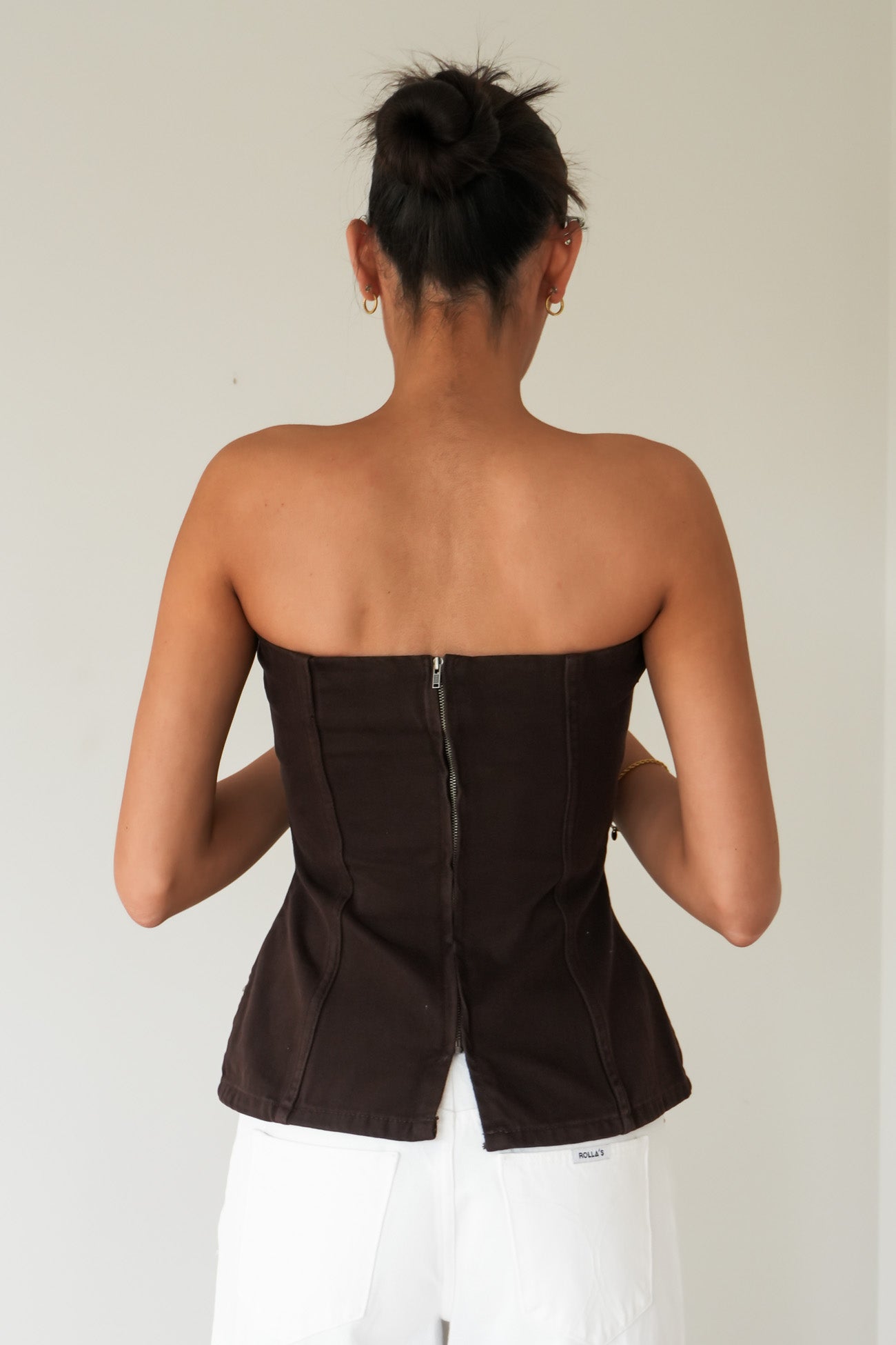 Rio Strapless Top Brown