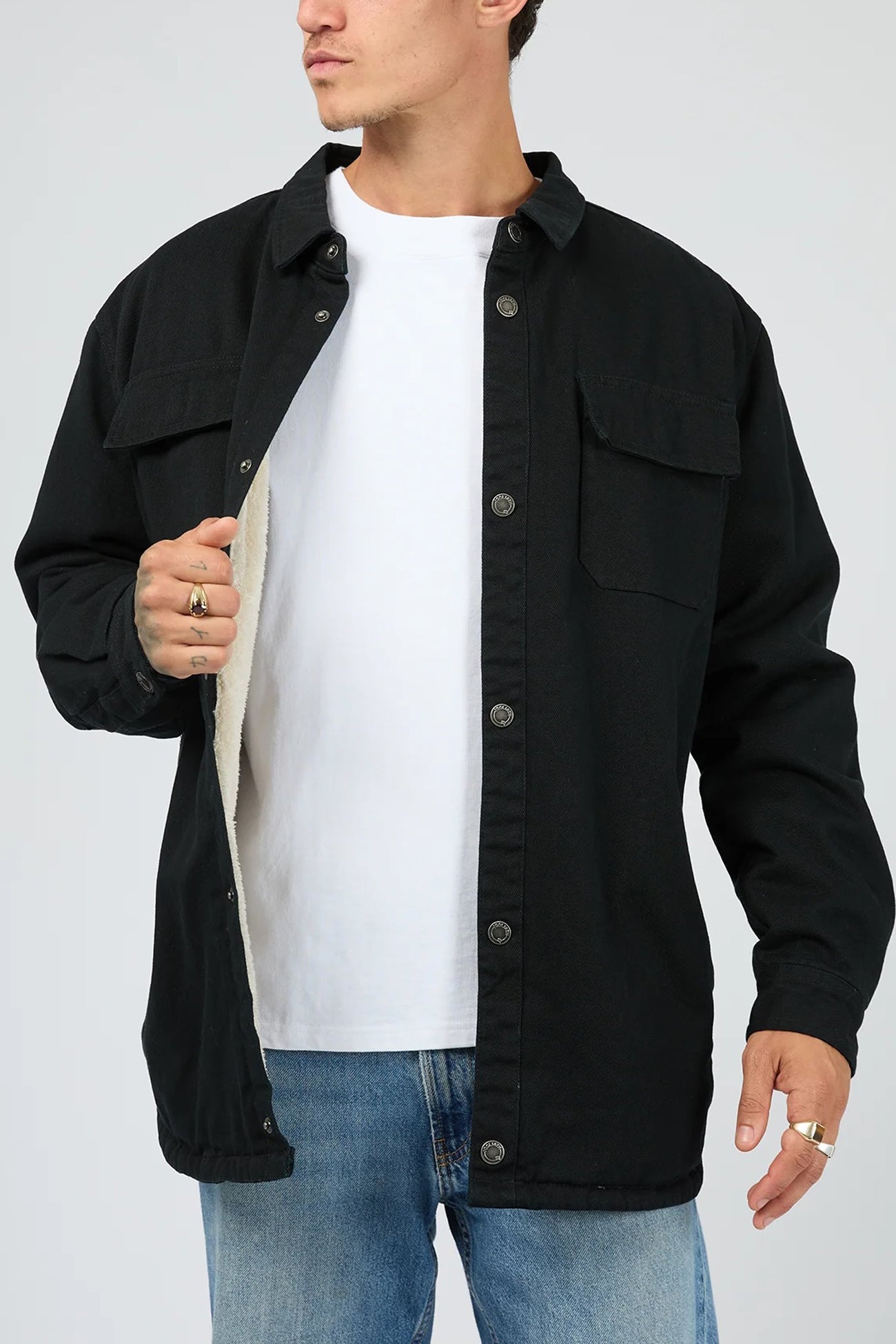 Riot Sherpa Shacket Black