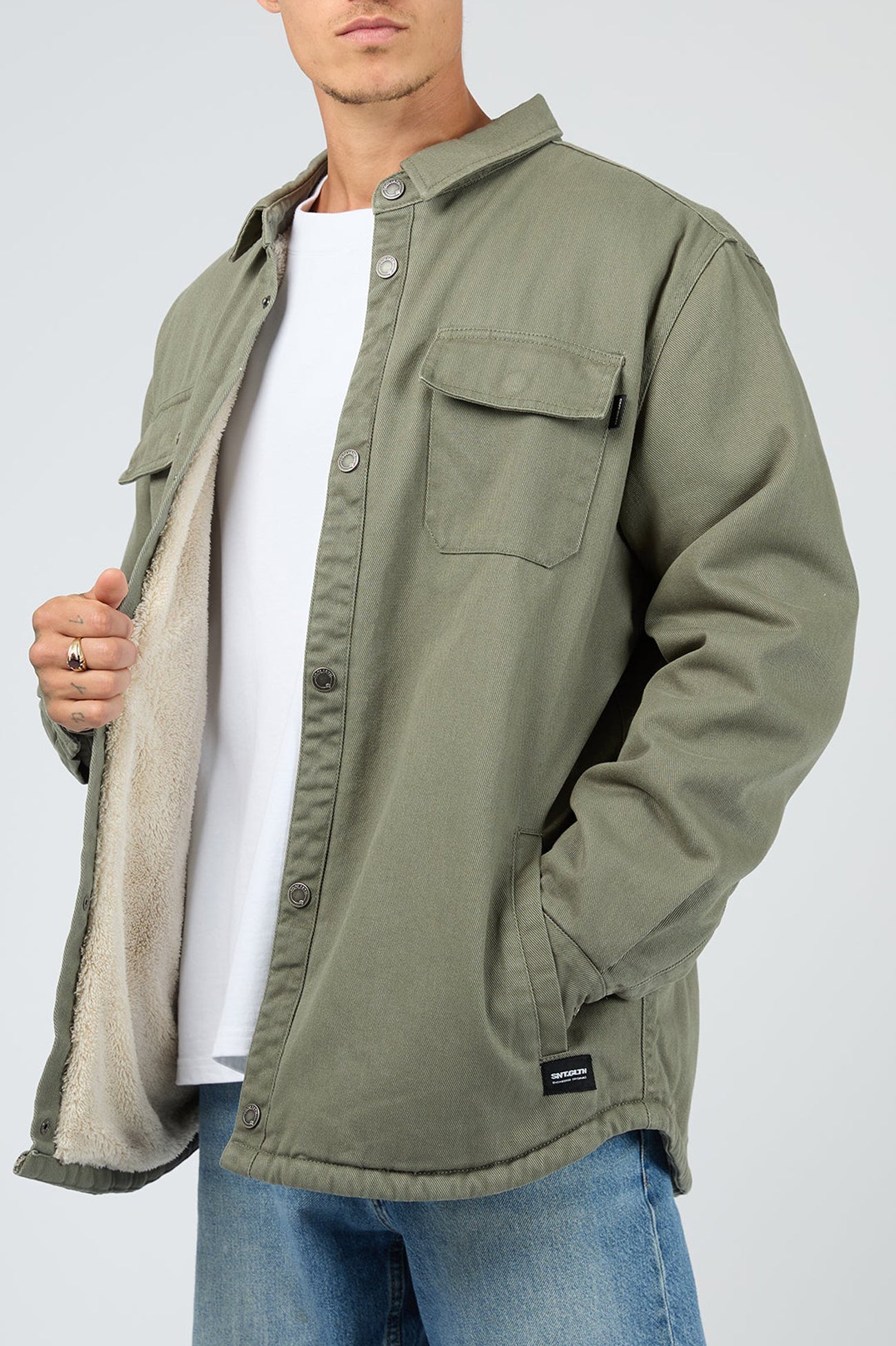 Riot Sherpa Shacket Khaki