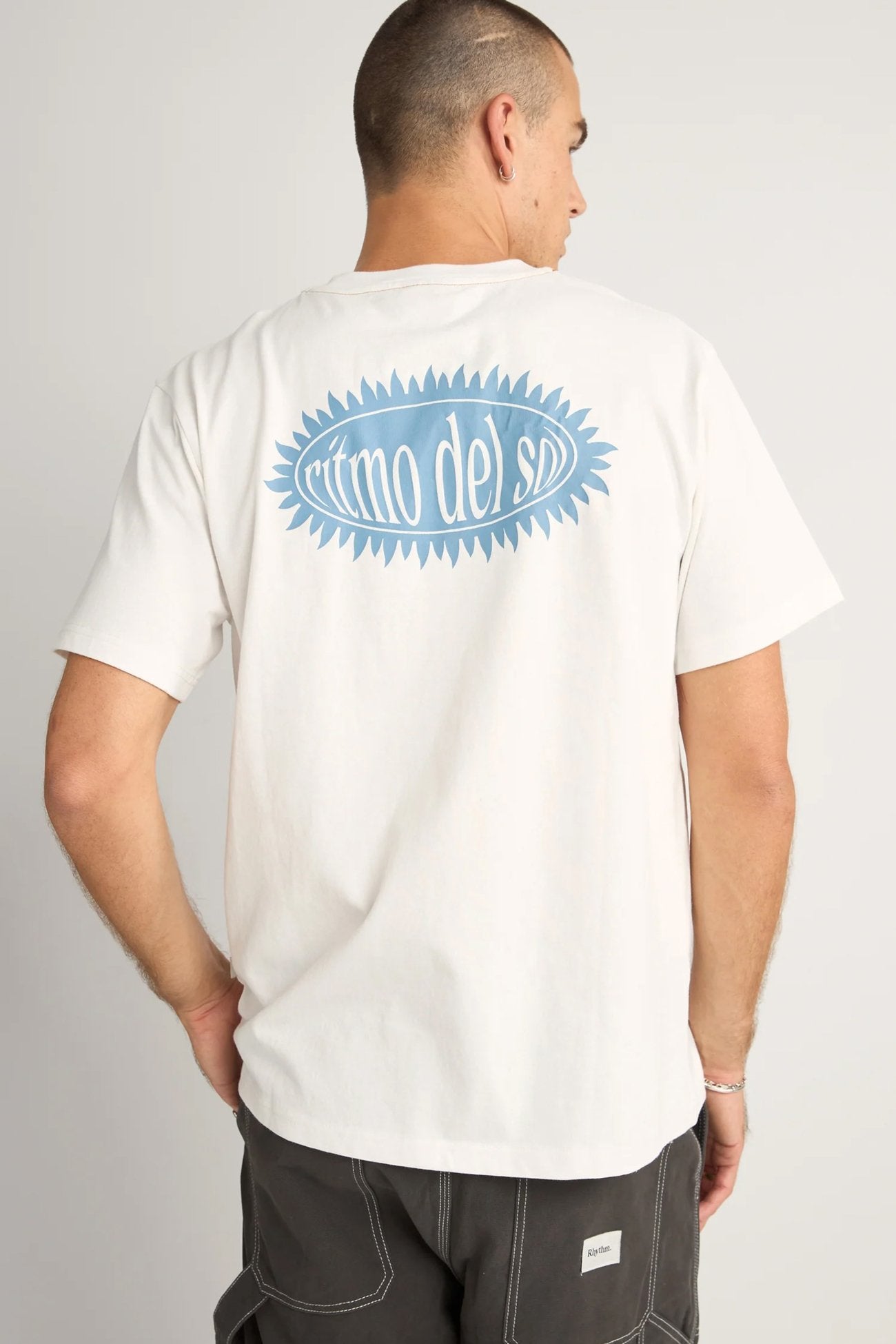 Ritmo Printed Vintage Short Sleeve T-Shirt Vintage White