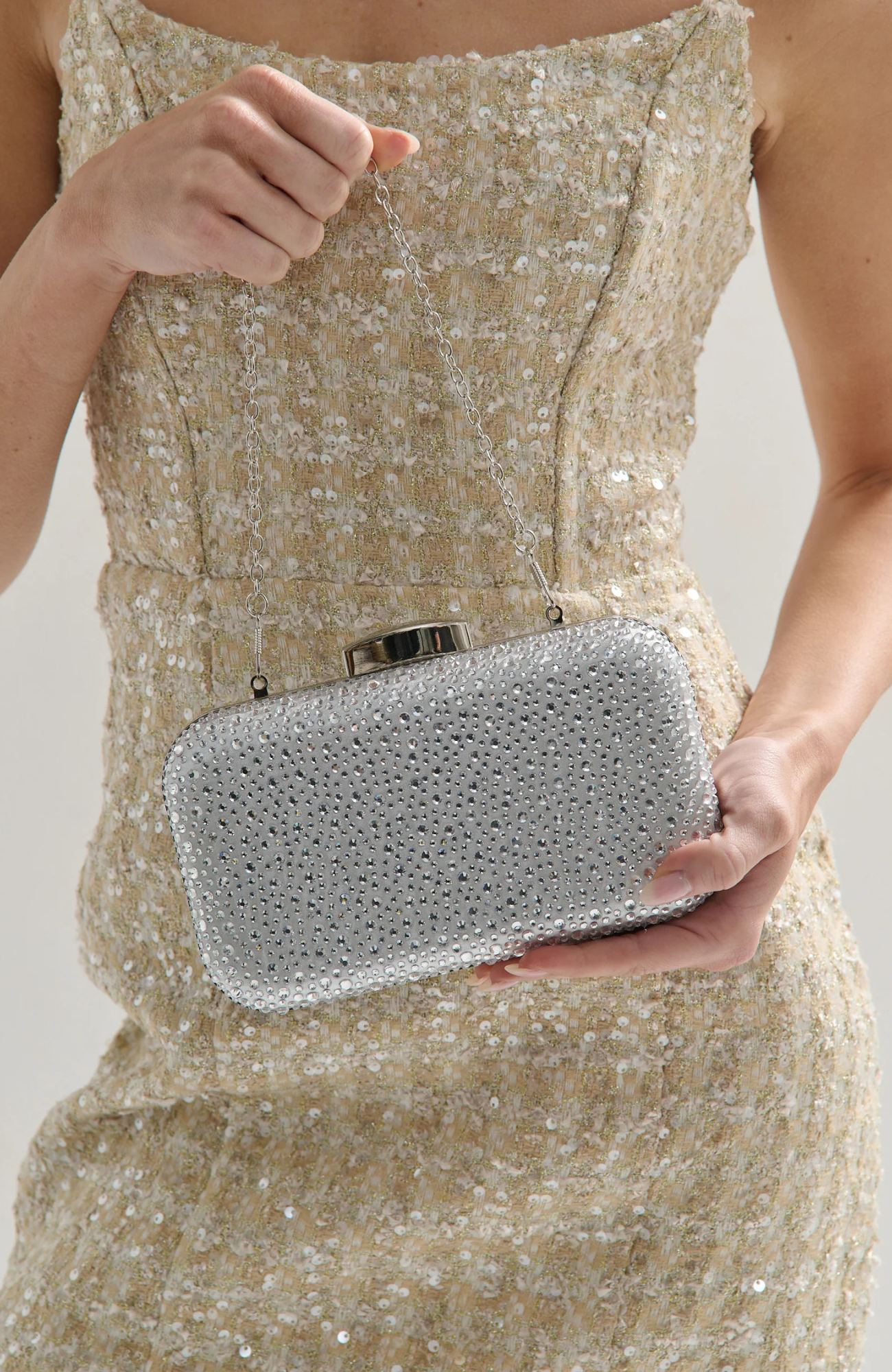 Romie Clutch Bag Silver 1