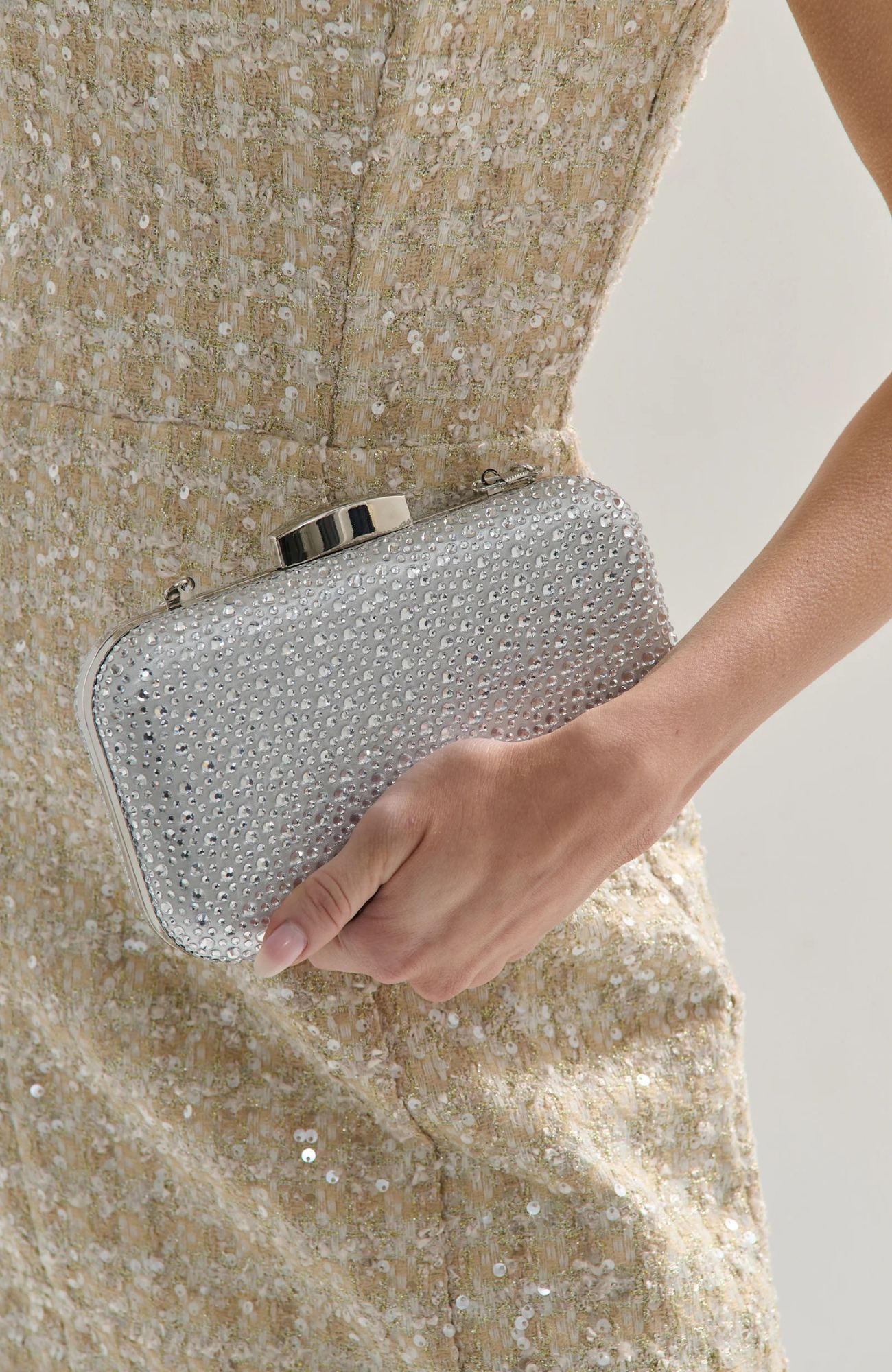Romie Clutch Bag Silver