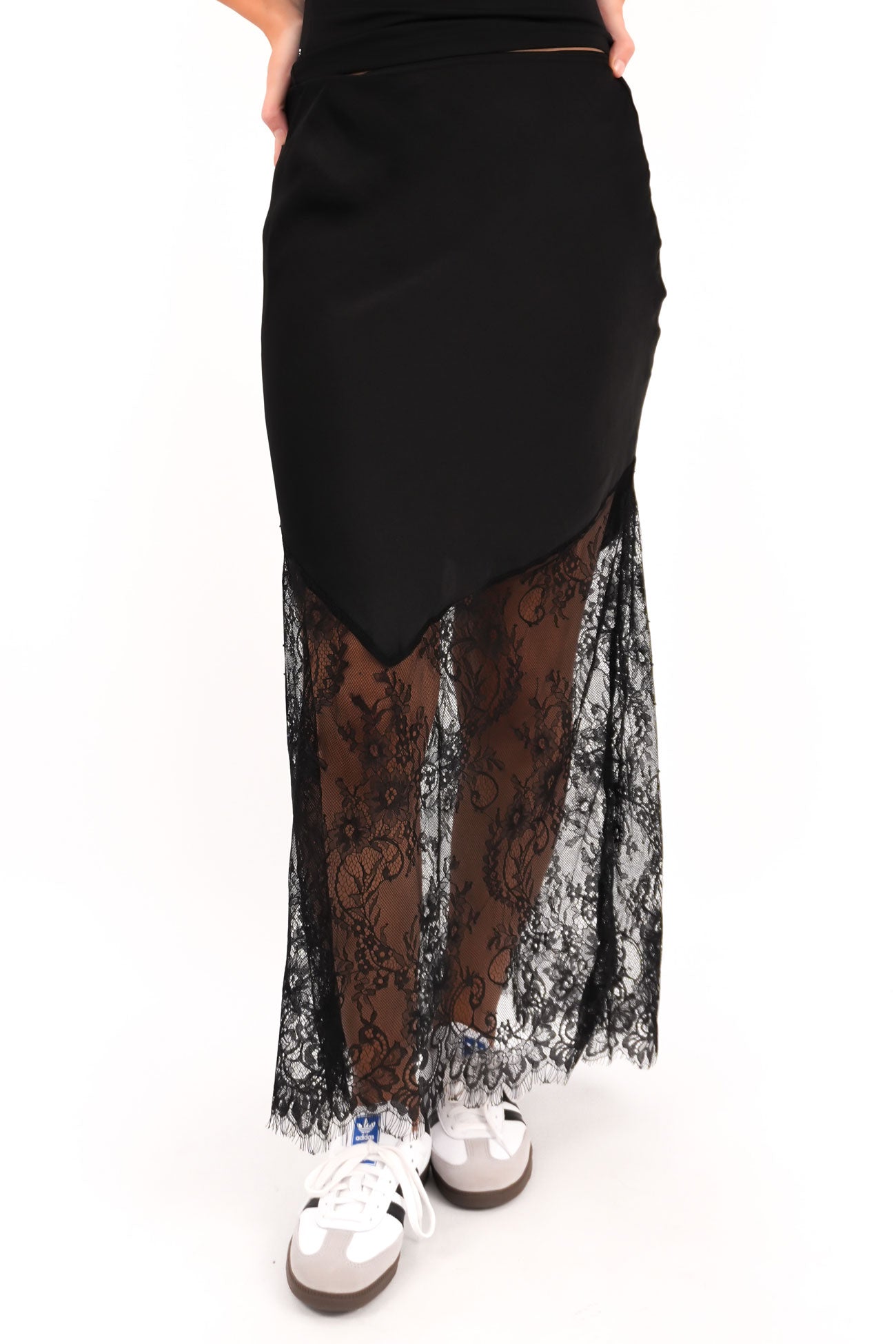Romy Lace Maxi Skirt Black