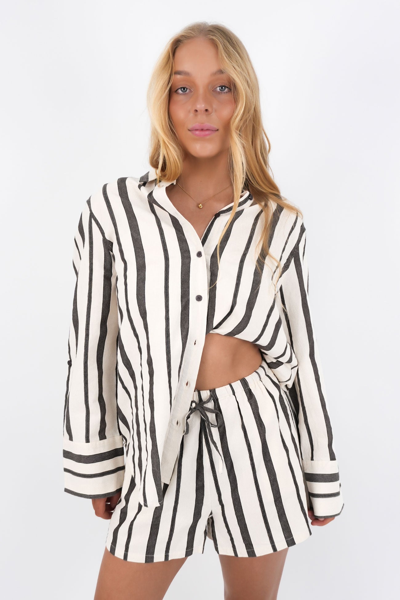 Rosa Stripe Short Brown