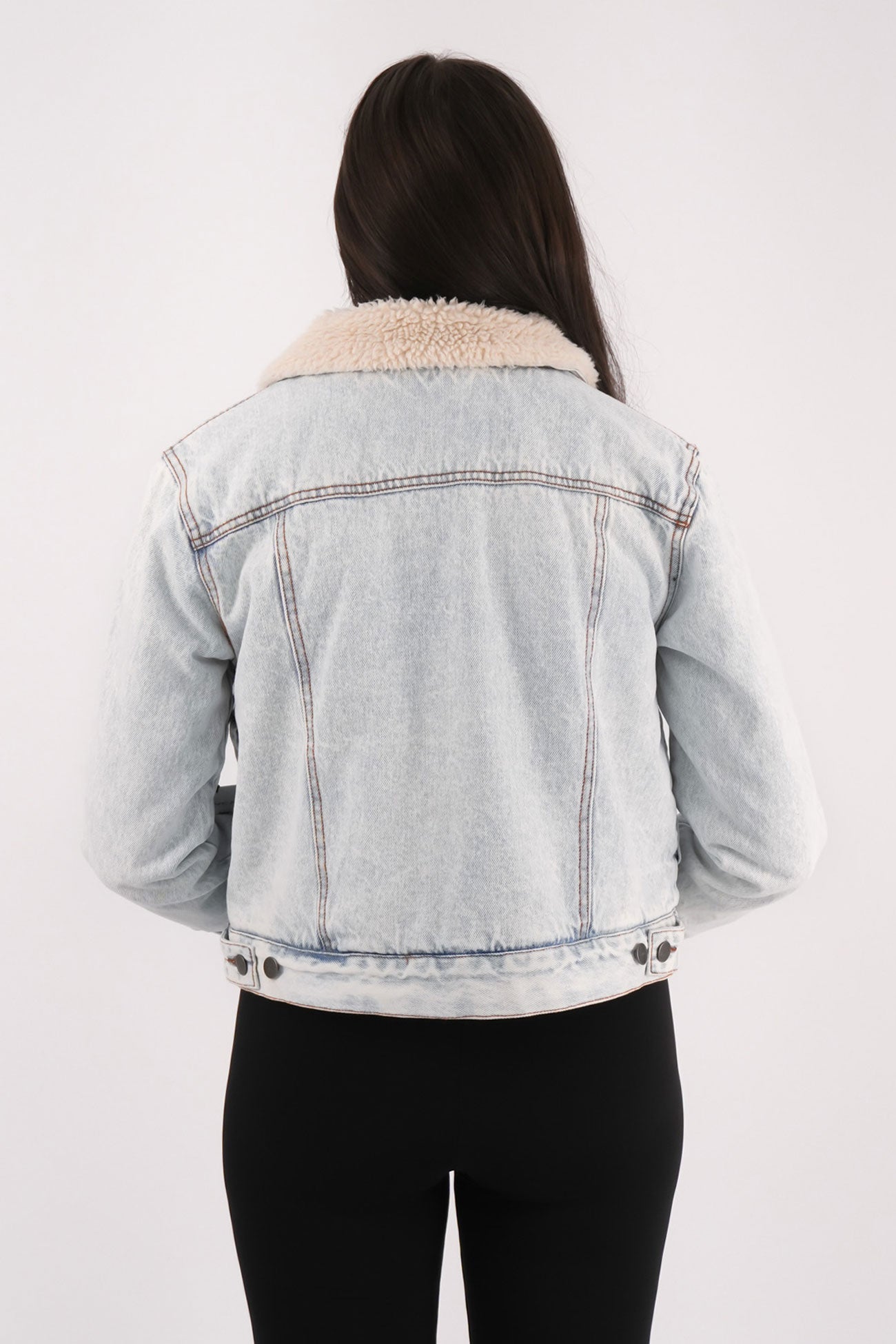 Roy Sherpa Denim Jacket Ash Blue