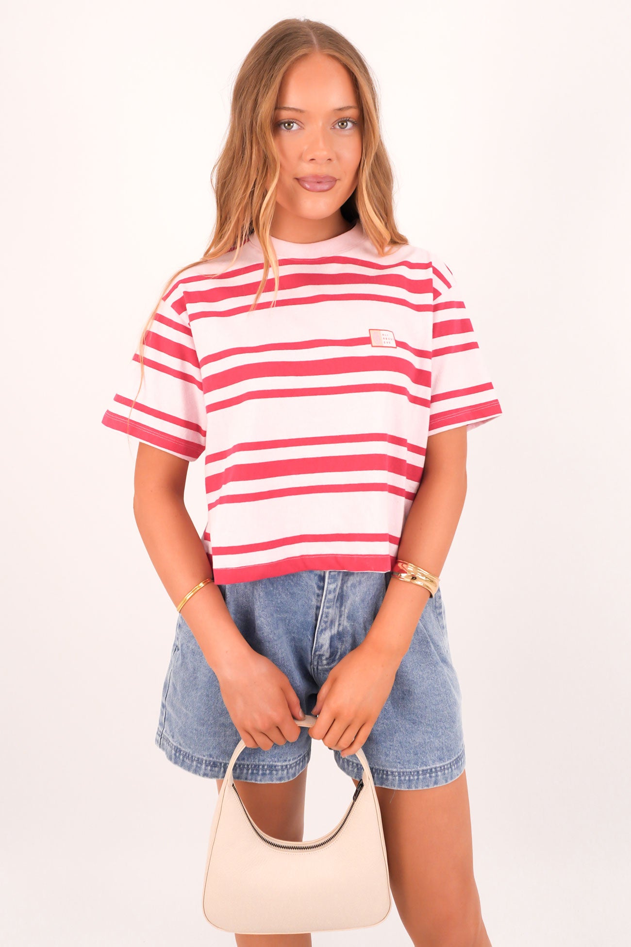 Ruby Crop Relaxed Tee Red