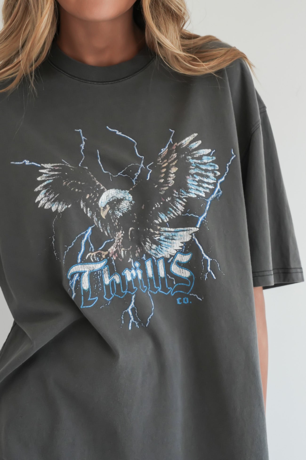 Run For The Hills Oversized Tee Merch Black