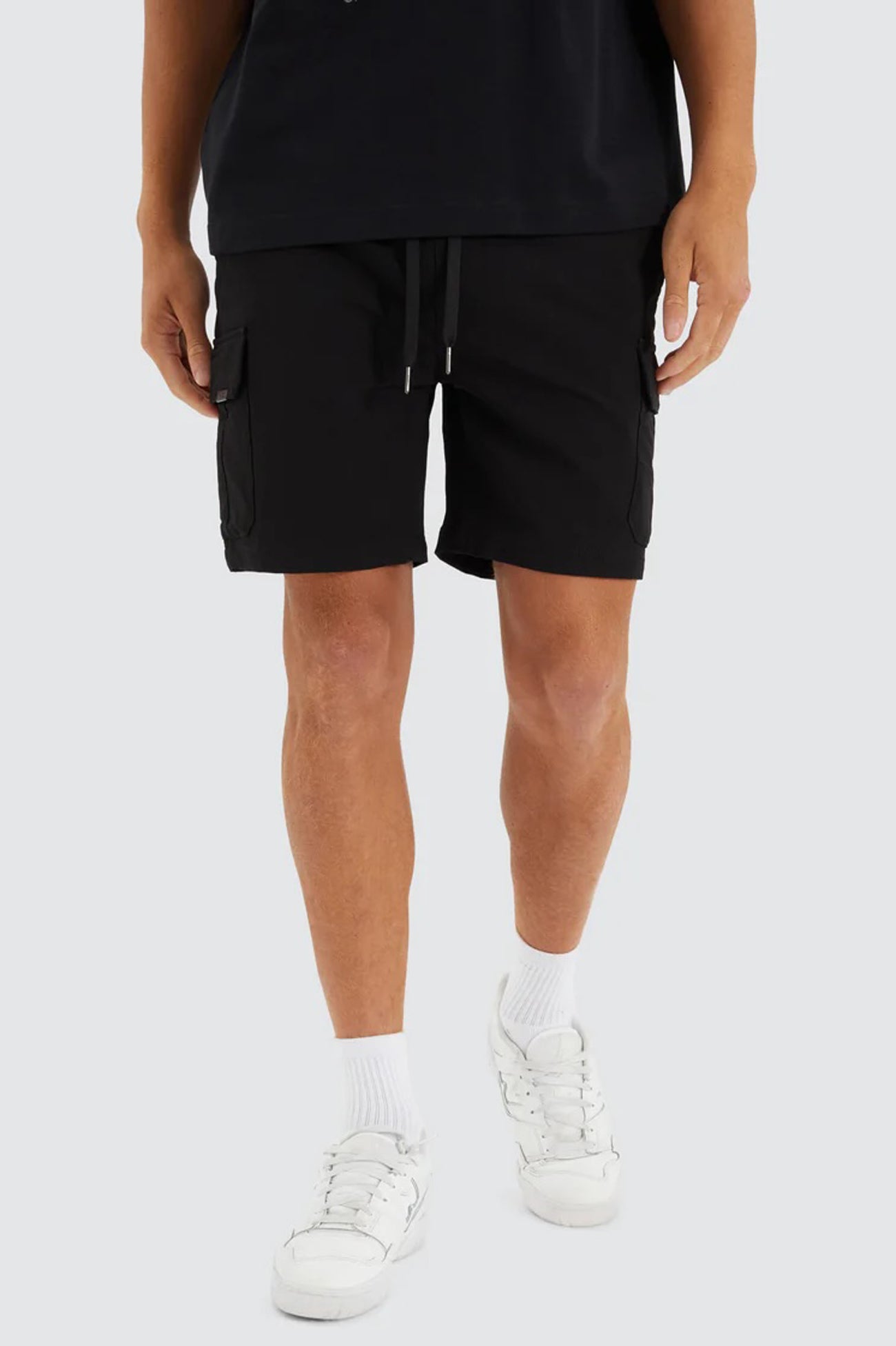 S150 Slim Stretch Cargo Short Black