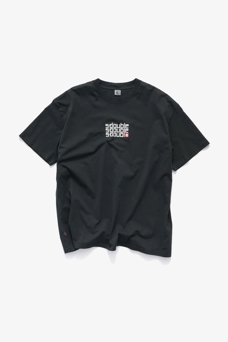 Triple Block T-Shirt Overdye Black