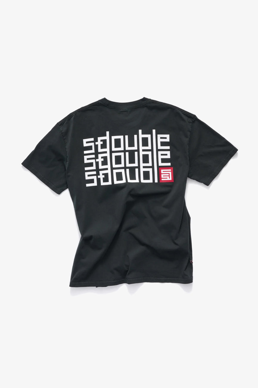 Triple Block T-Shirt Overdye Black