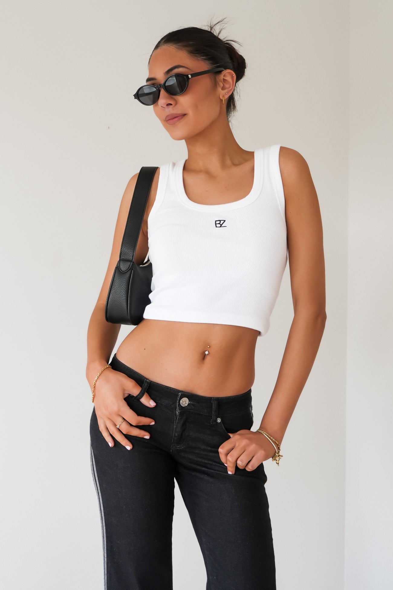SST Low Rise Flared Leg Denim Pant True Black
