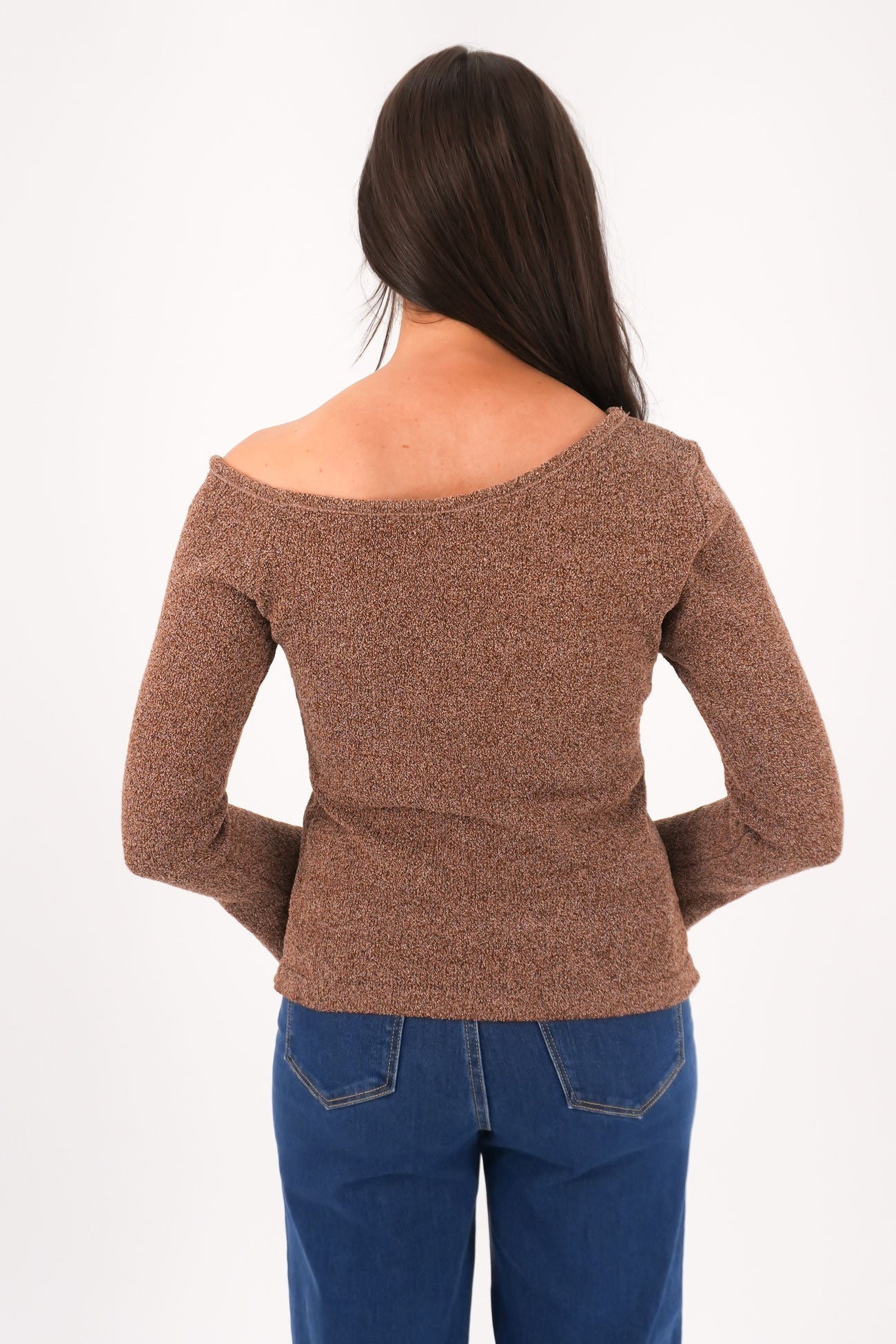 Saffi Knit Long Sleeve Top Chocolate