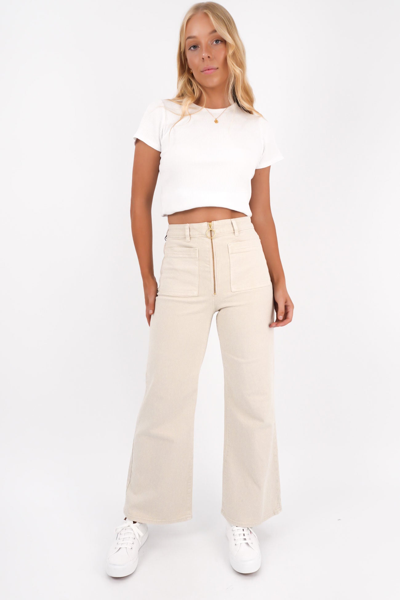 Sailor Zip Jean Off White