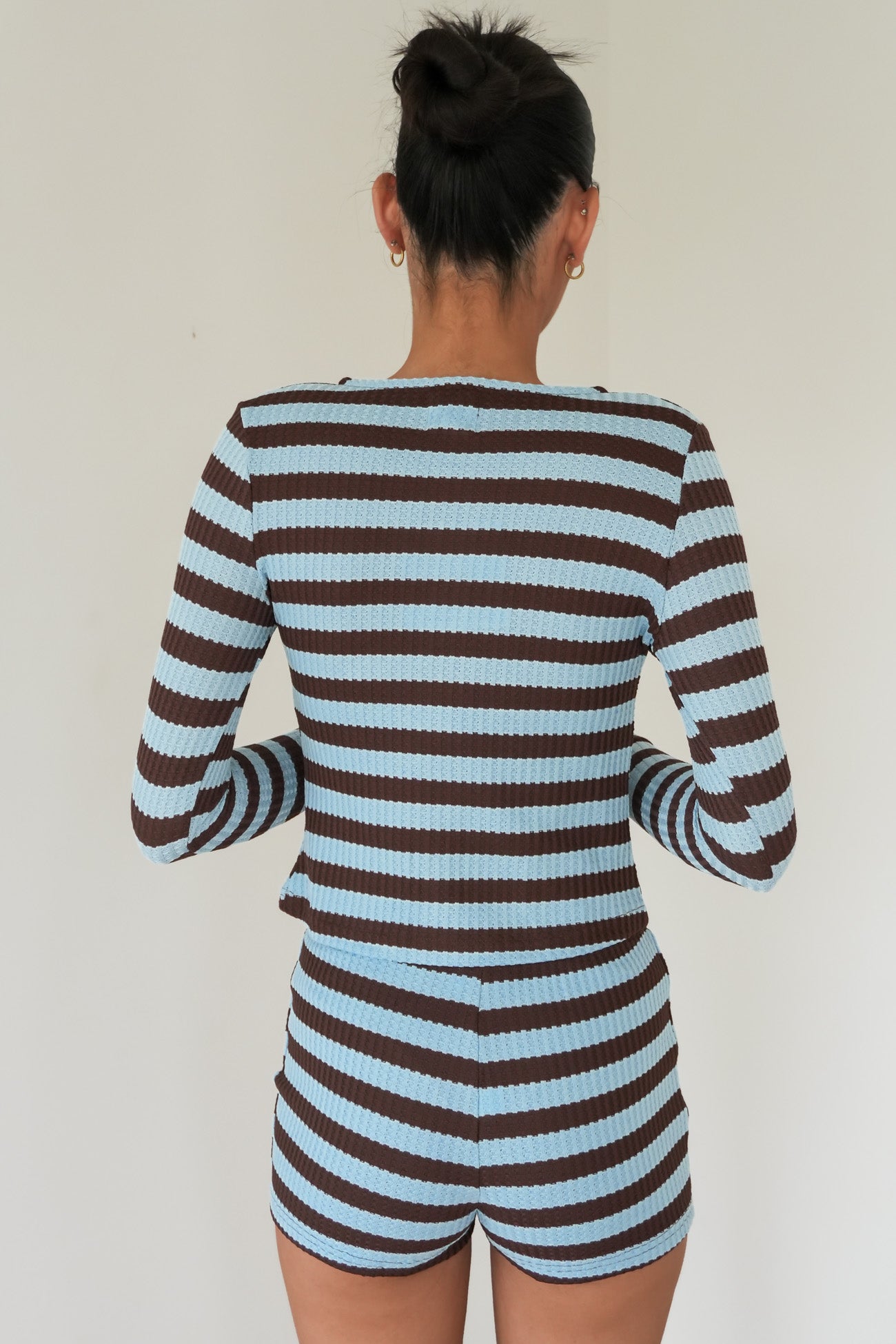 Sallie Set Chocolate Blue Stripe