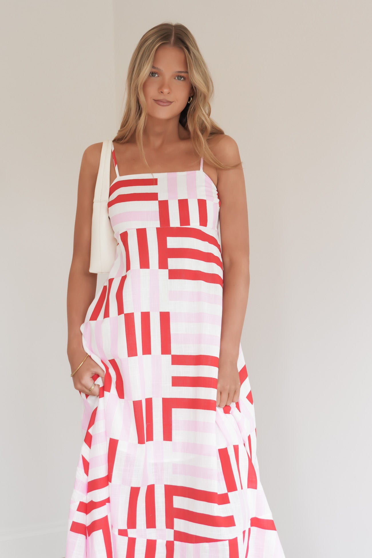 Sashia Maxi Dress Pink Geo Stripe
