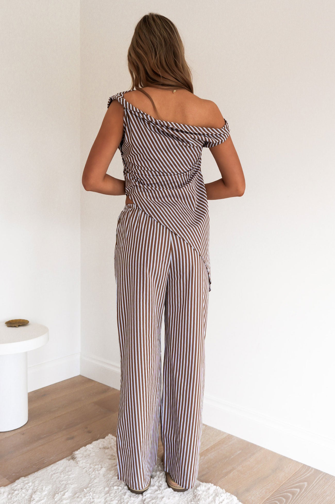 Saylor Set Brown Blue Stripe