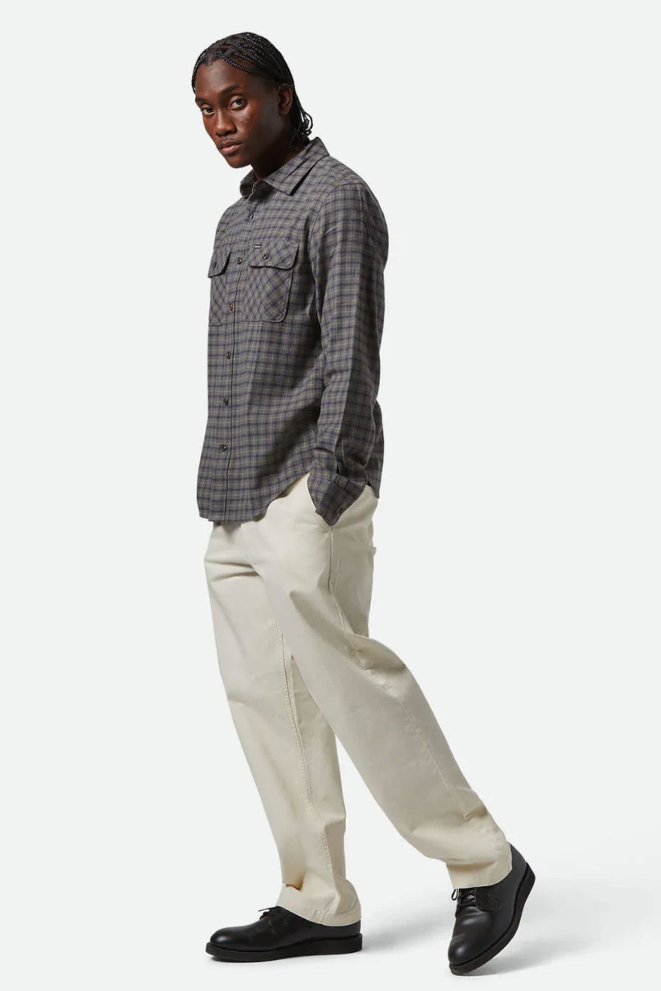 Bowery Light Weight Ultra Flannel Charcoal Ray Flower Black