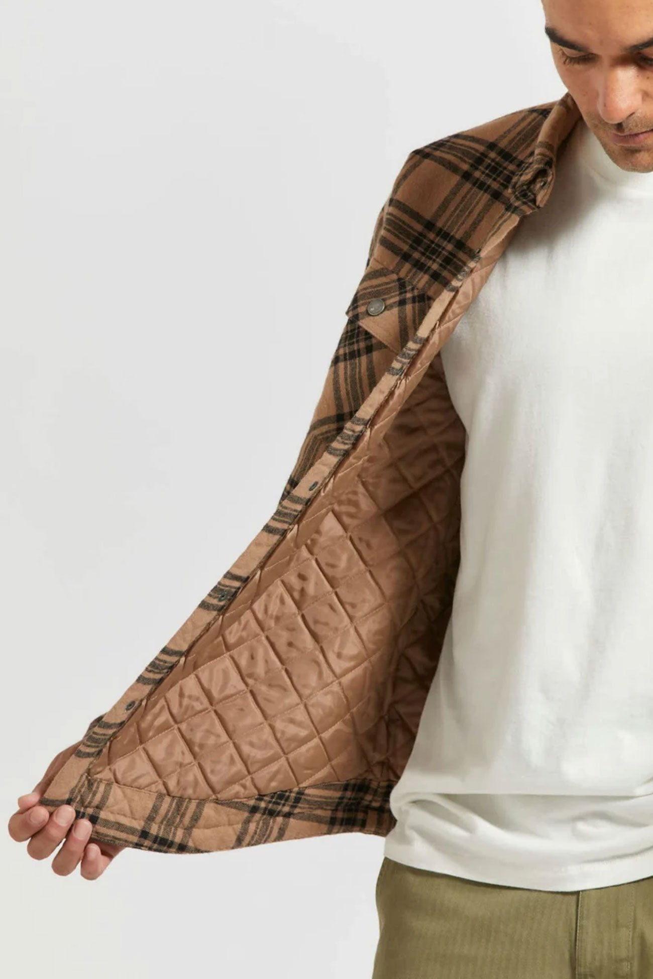 Bowery Quilted Flannel Woodsmoke Black