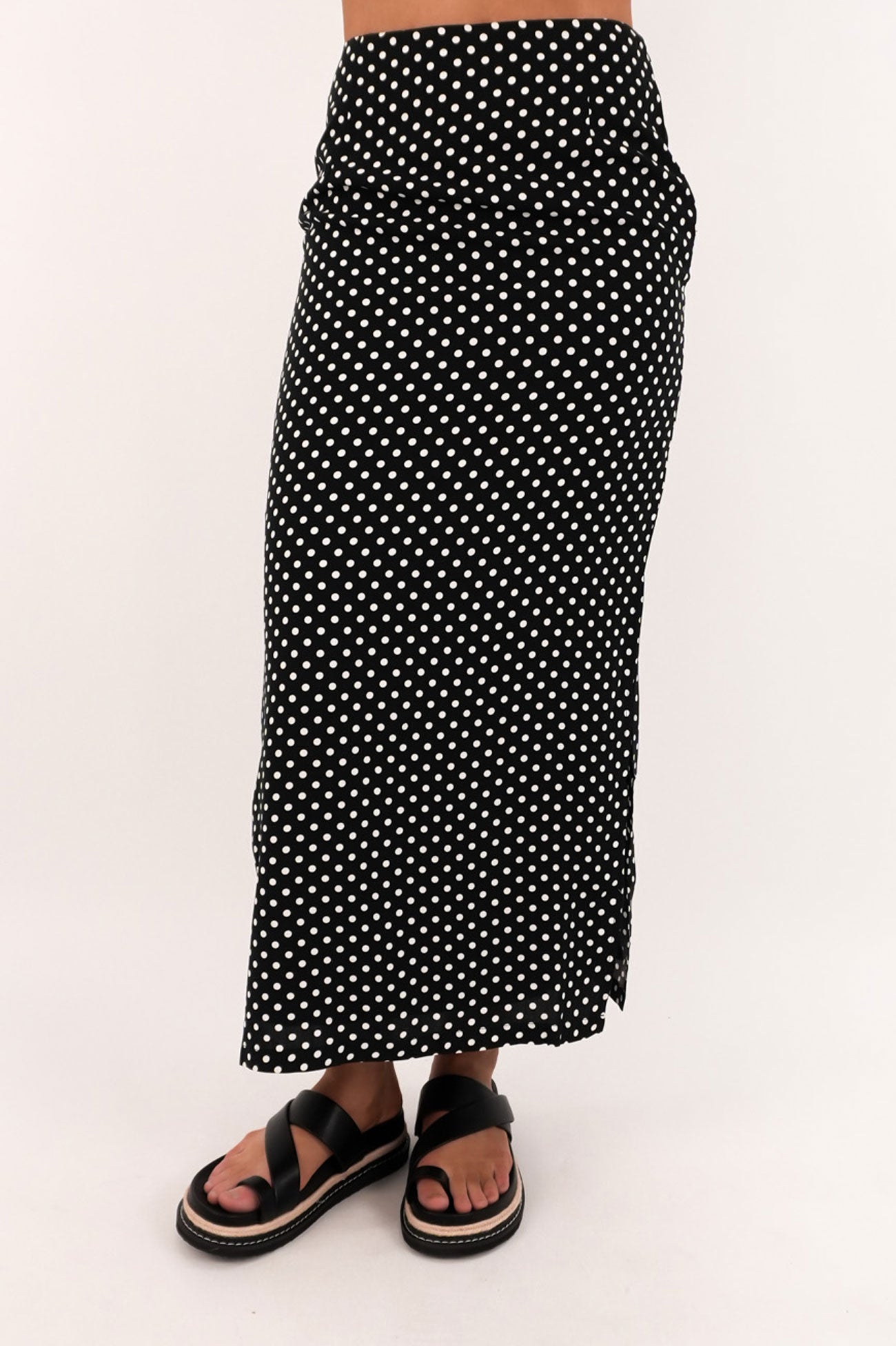 Seana Midi Skirt Black Polka Dot