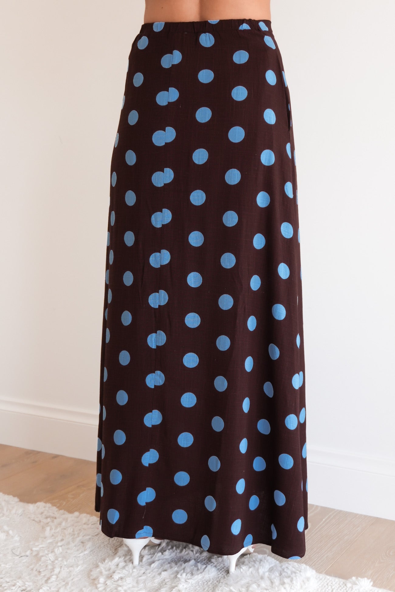 Seanna Maxi Skirt Chocolate Polka Dot
