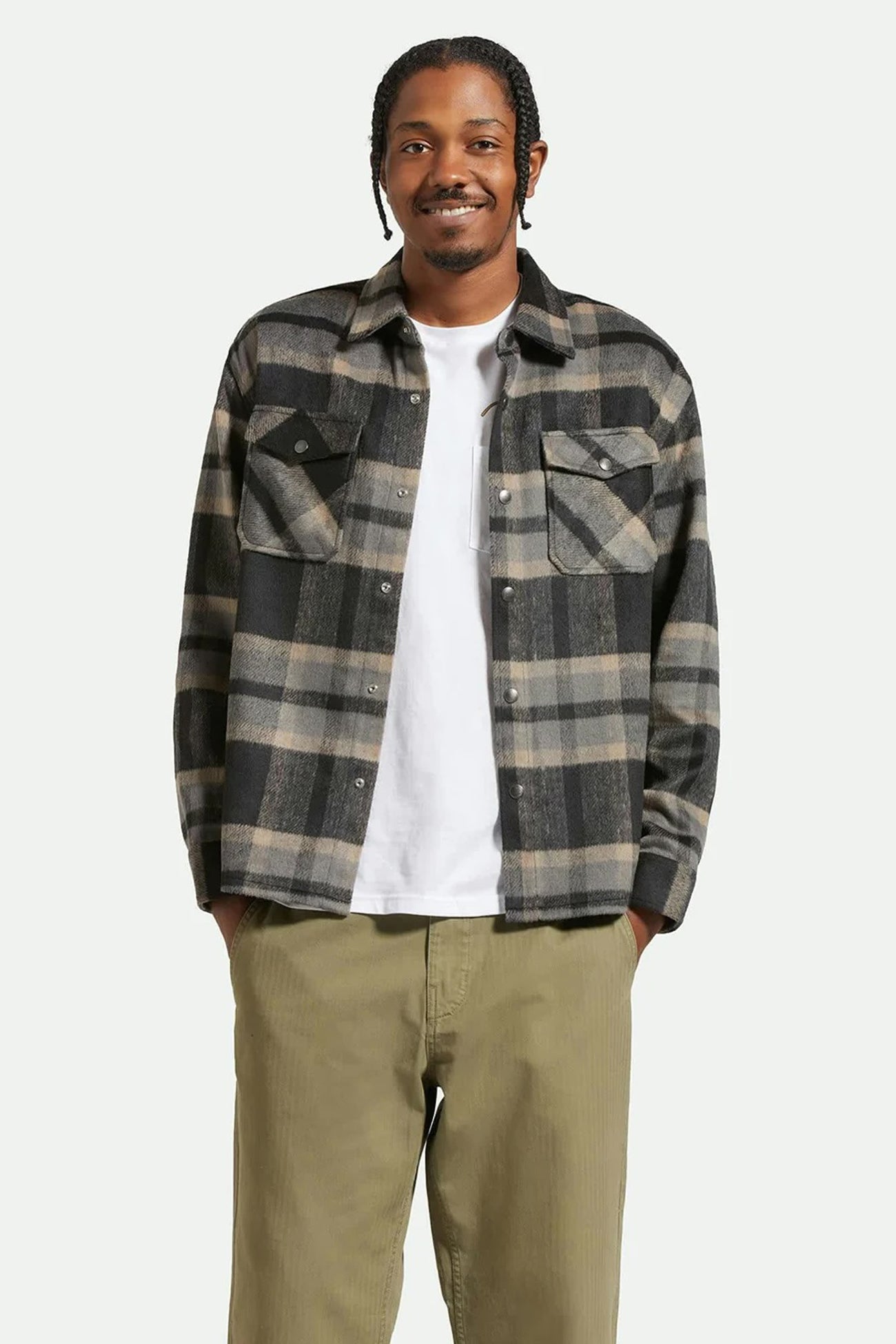 Selden Soft Brushed Flannel Black Charcoal f