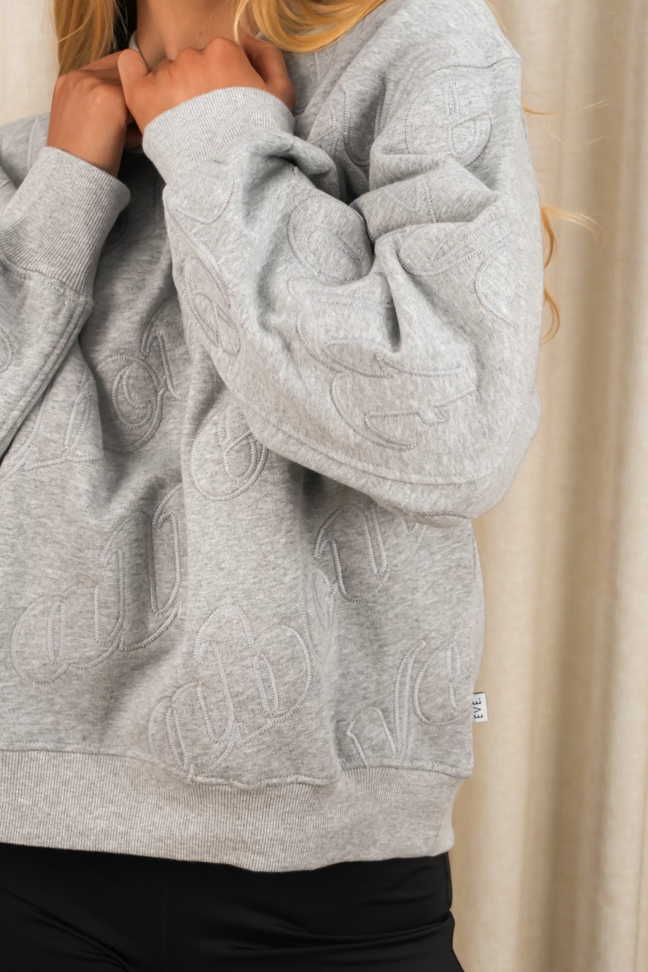 Serif Oversized Box Crew Grey Marle