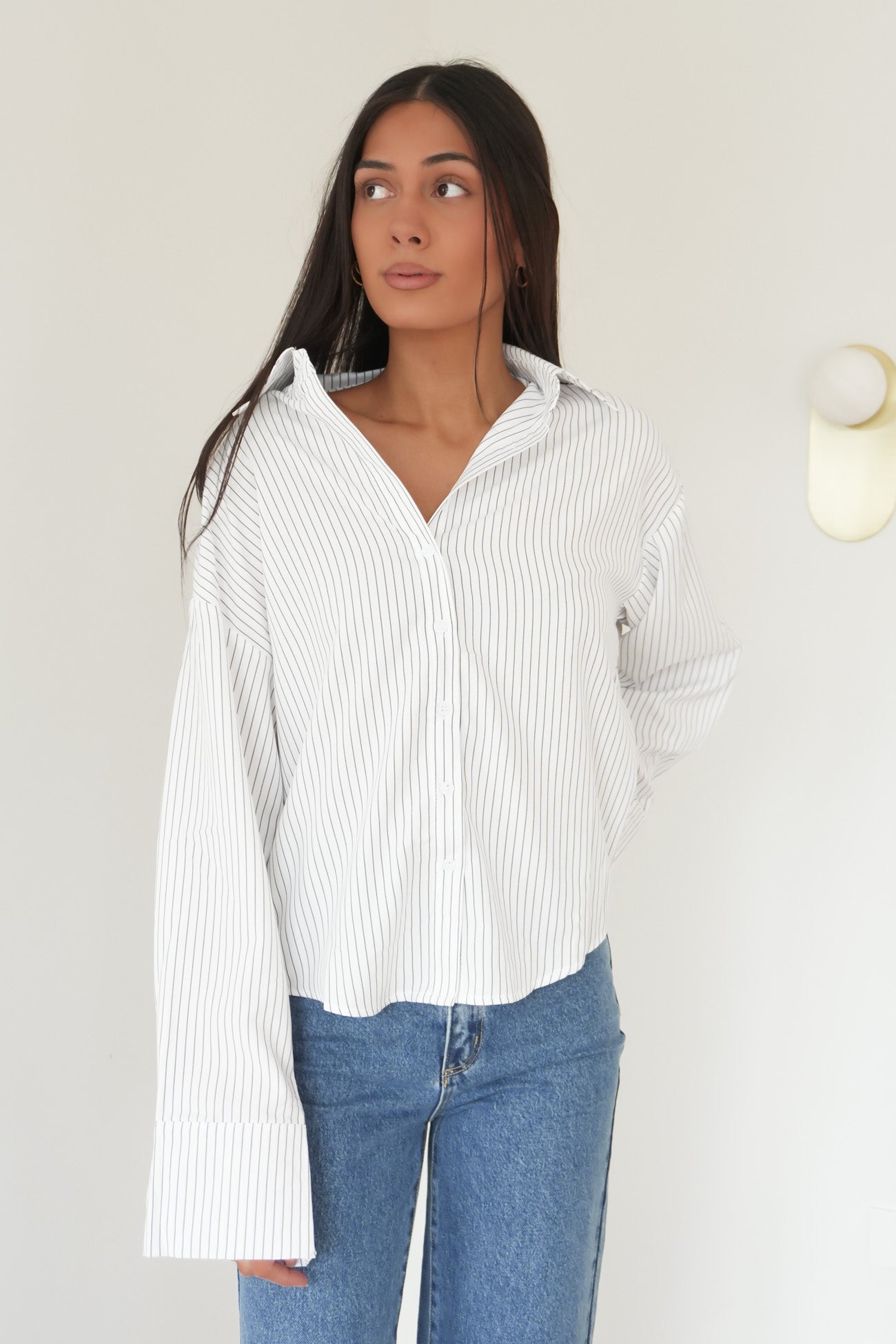 Shanaye Shirt White Pinstripe