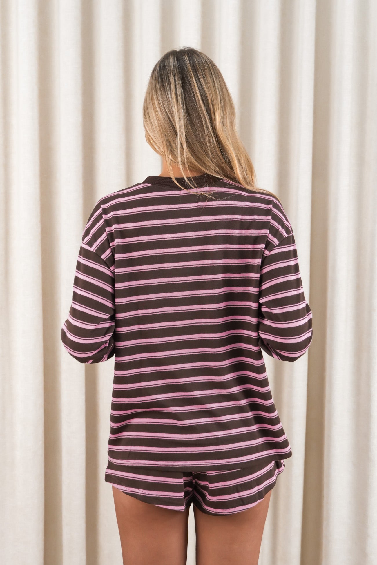 Shinae Set Chocolate Pink Stripe