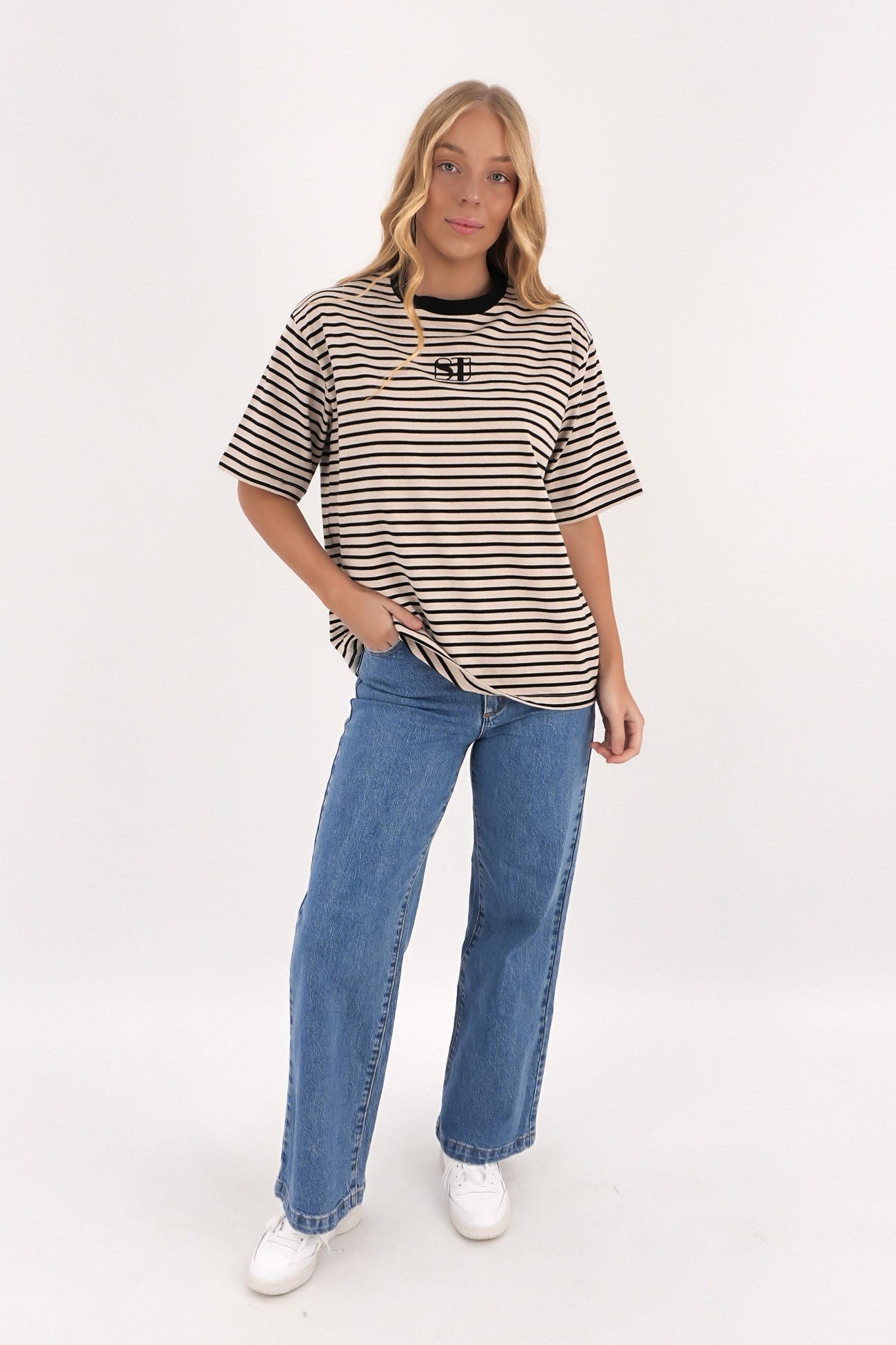 Silent Stripe Short Sleeve Tee Black