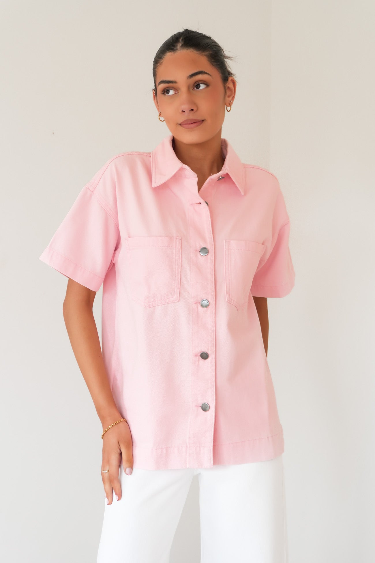 Simi Denim Shirt Pink