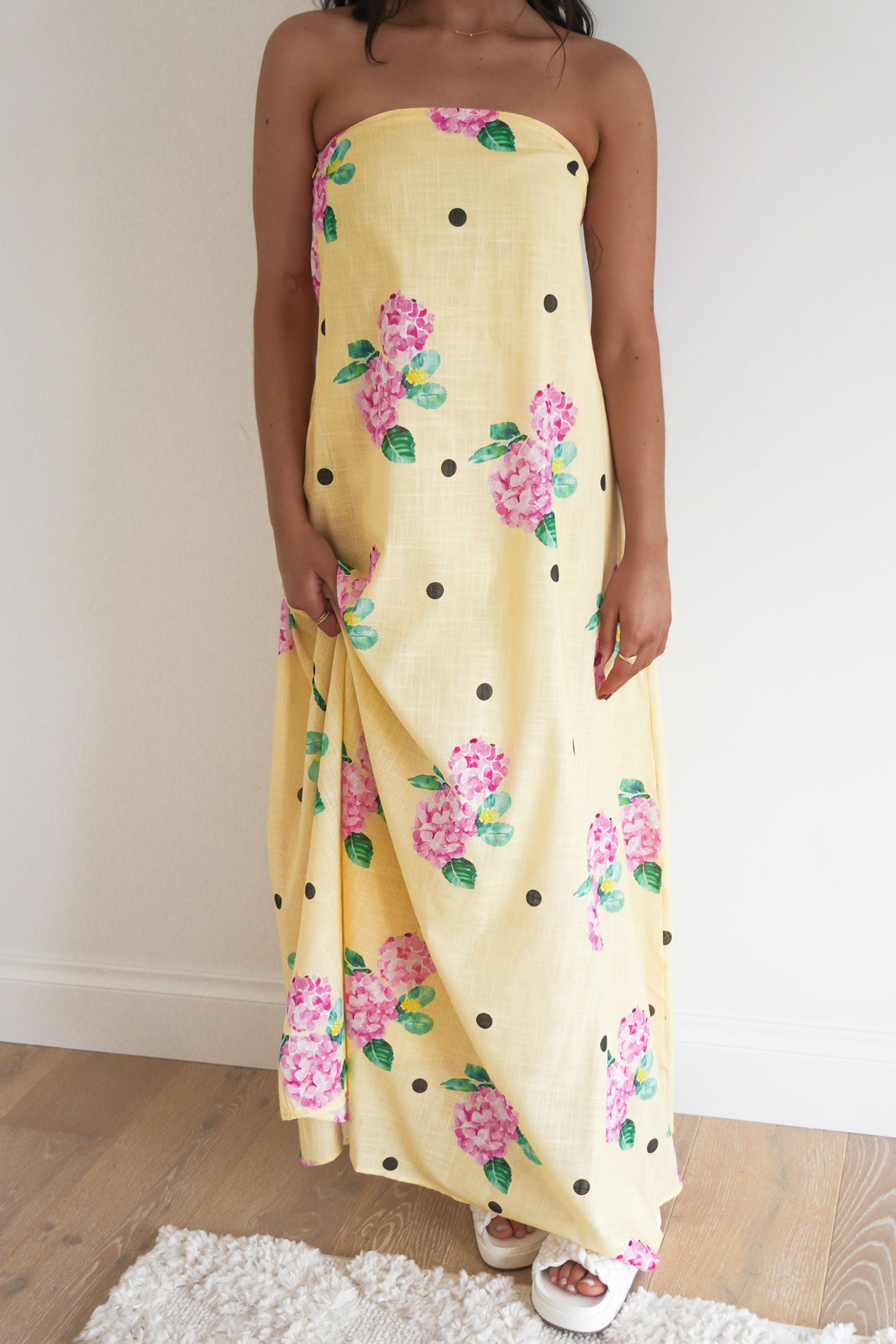 Sloane Maxi Dress Yellow Hydrangea